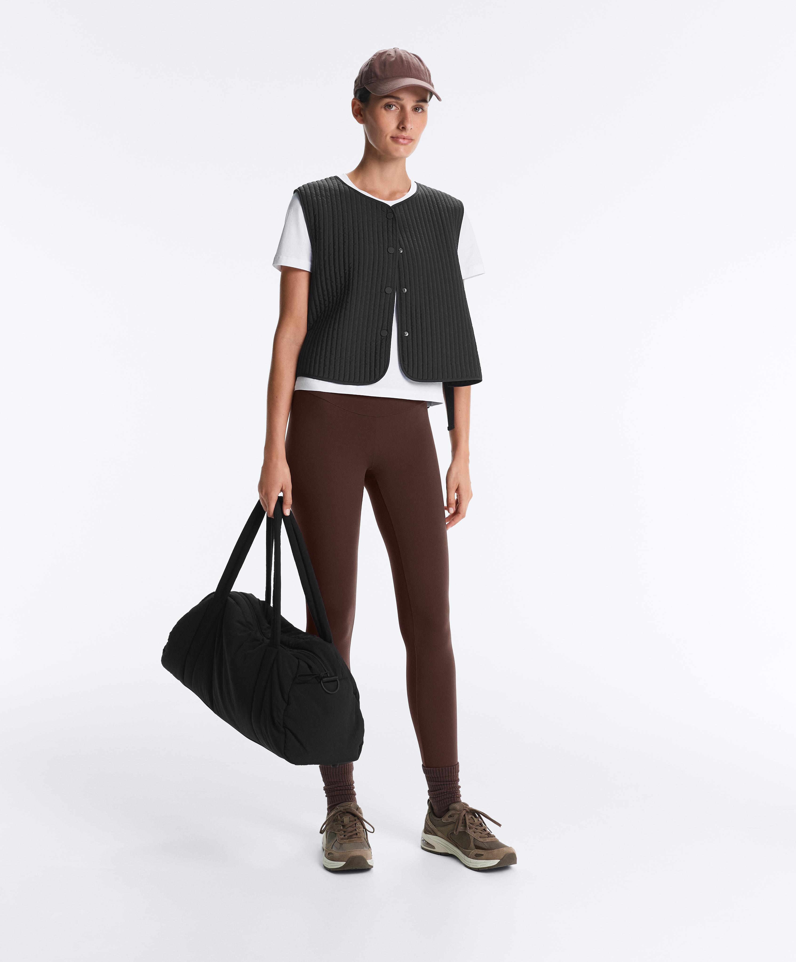 Thin padded nylon gilet — BLACK