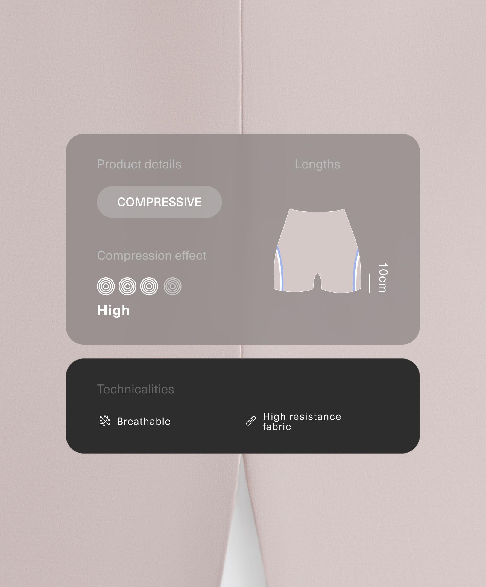 Hot pants high-rise Compressive 10cm contrast — PINK-MINK