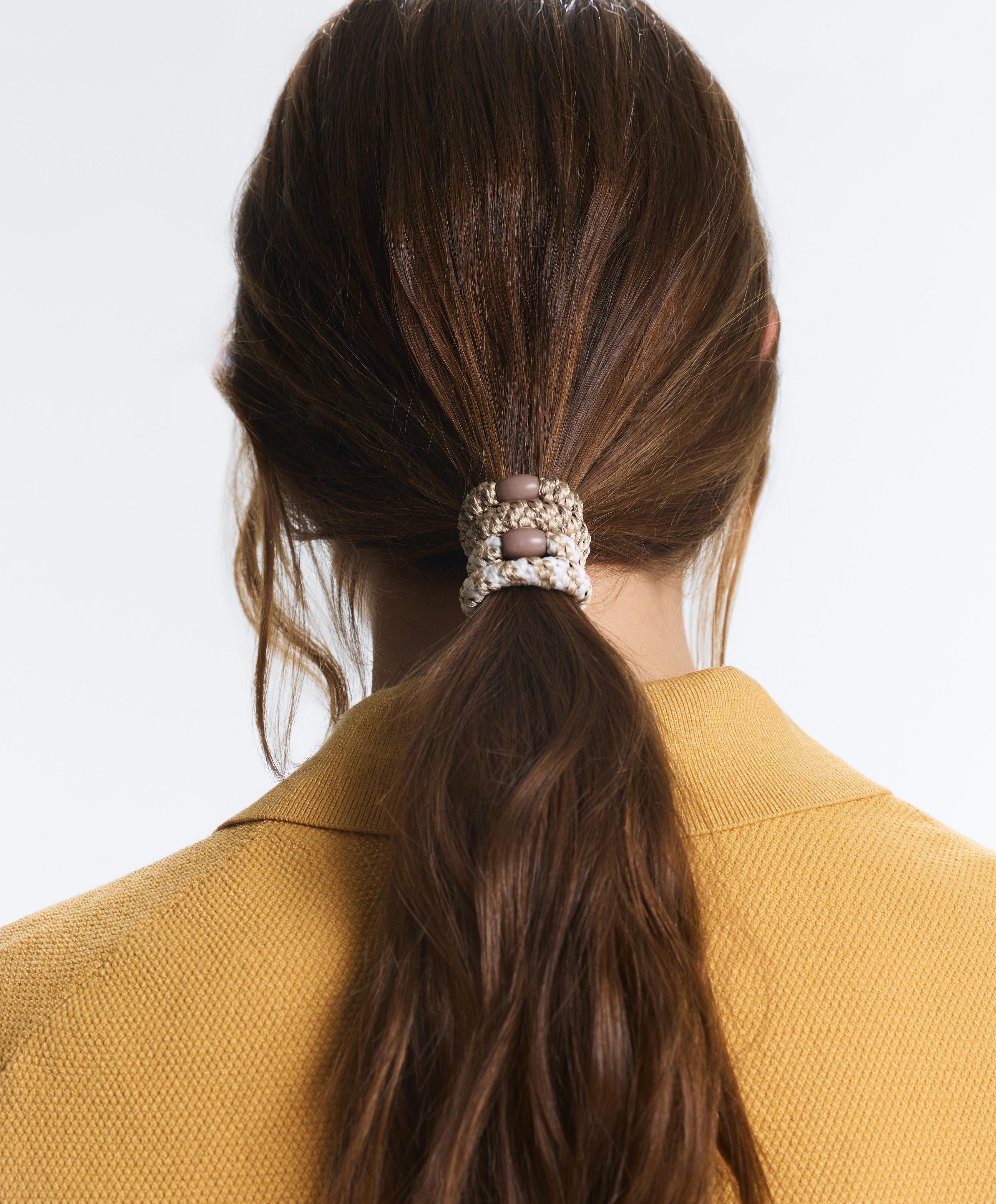 4 braided scrunchies — ECRU