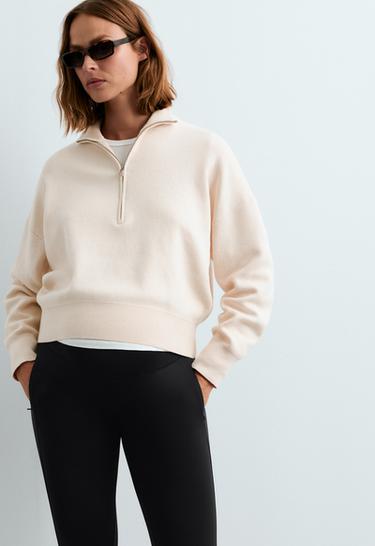 65cm Warm maternity leggings with zips — BLACK 4