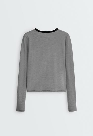 Regular long sleeve striped t-shirt — BLACK 7