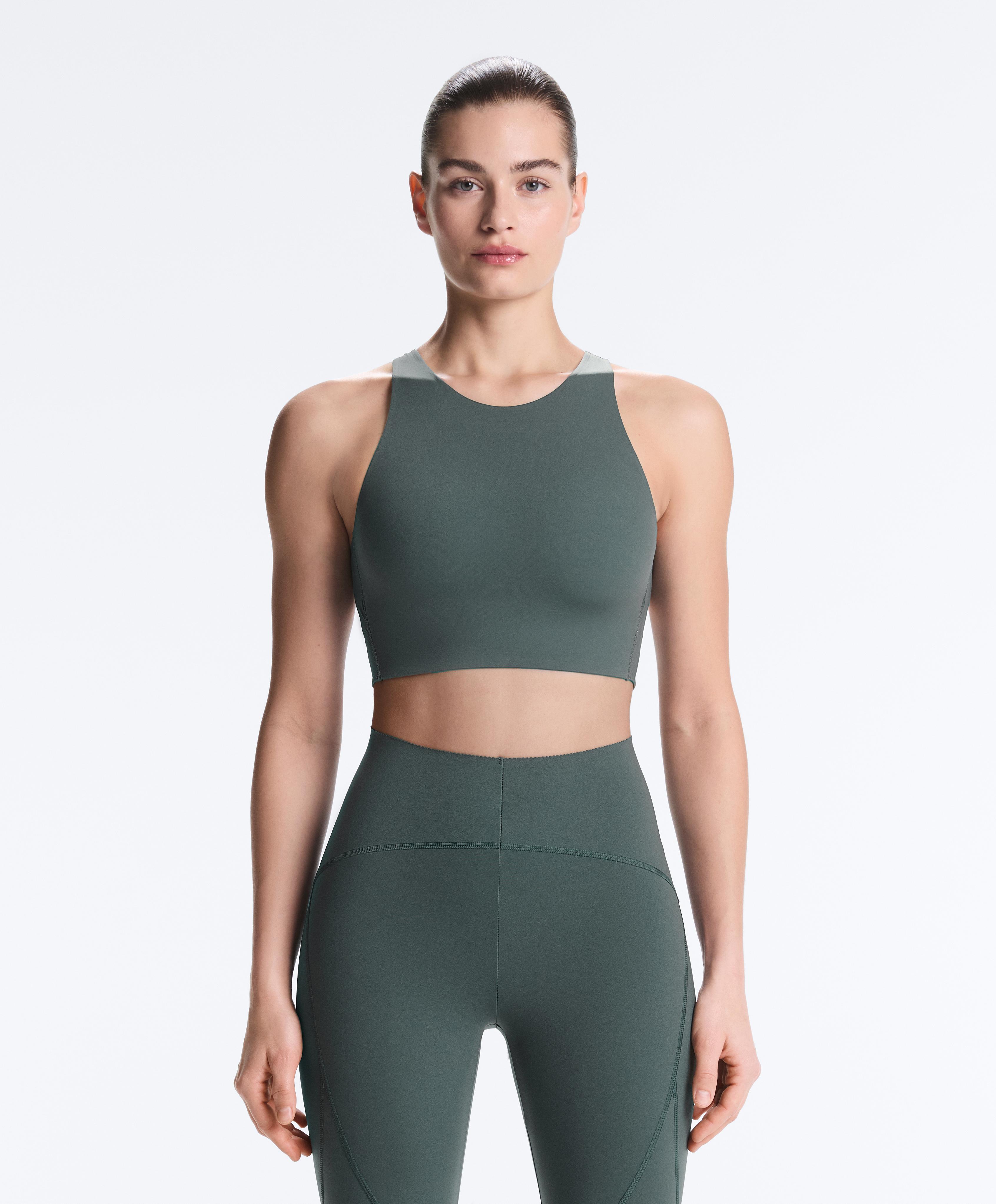 Light Touch crossover back tank top — DARK GREY-GREEN