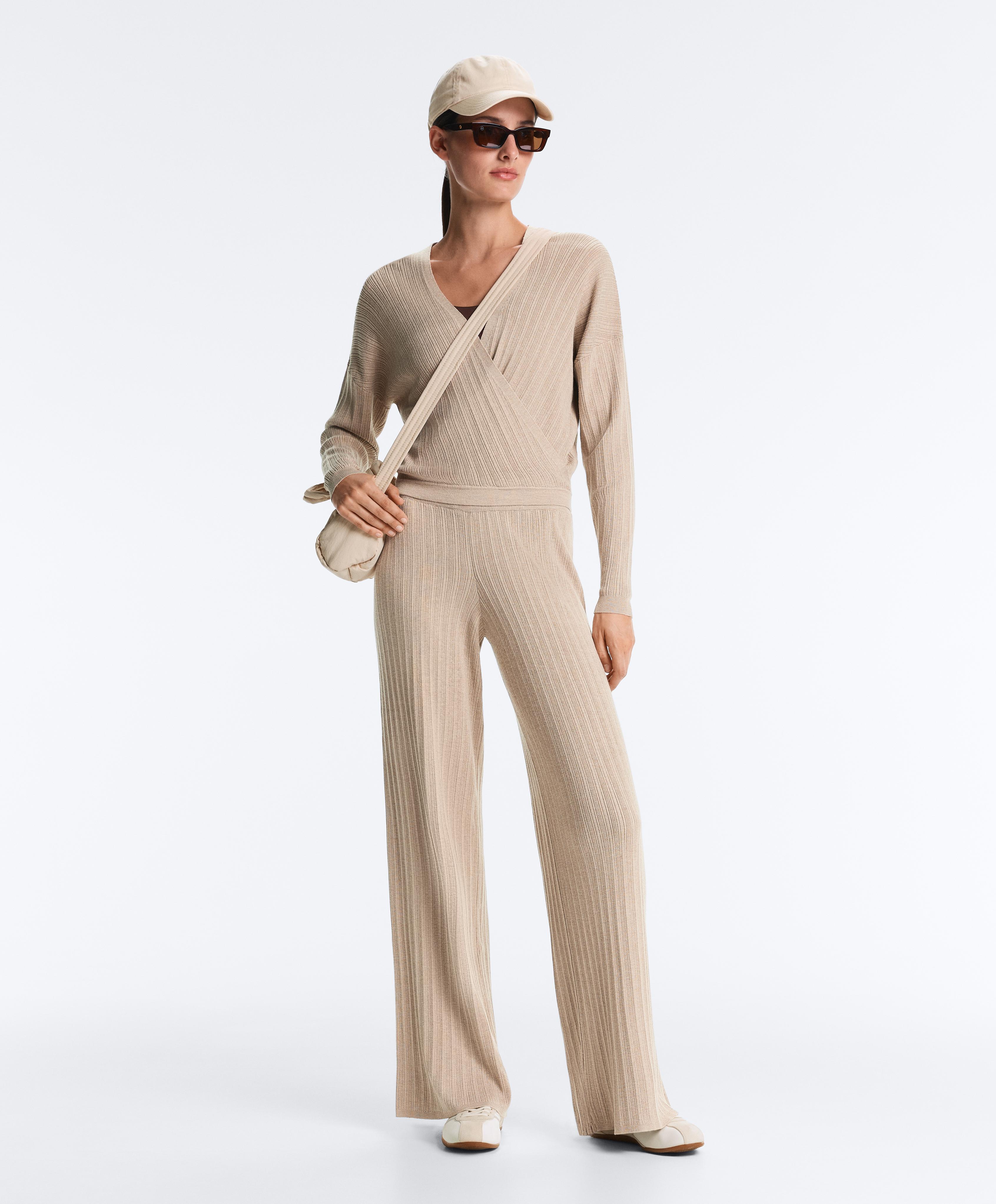 Crossed rib knit jumper