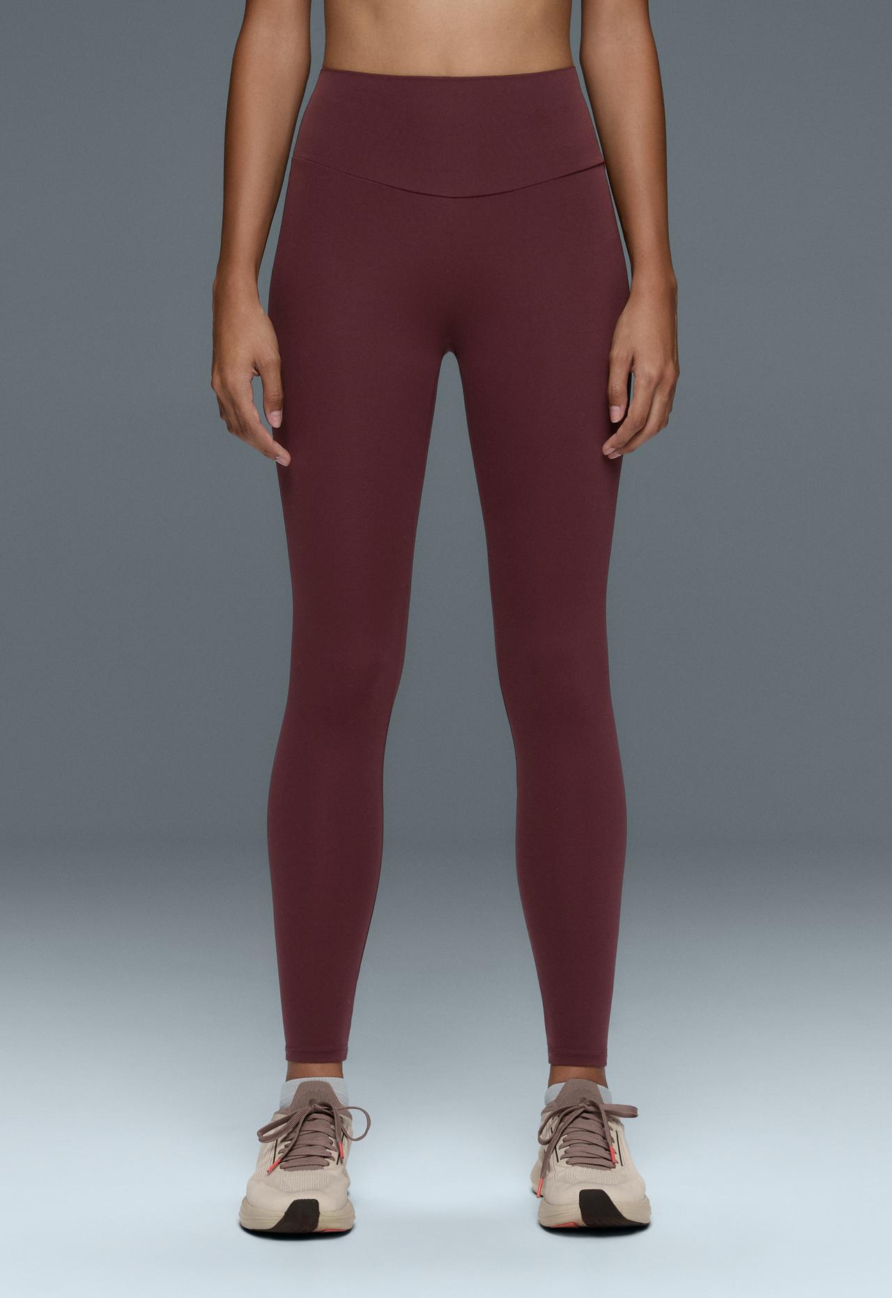 Ankle-length High rise Comfortlux leggings — BURGUNDY