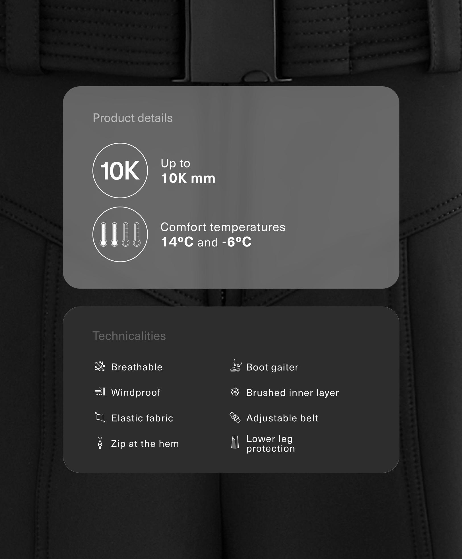 Vandtætte, elastiske SKI-bukser med høj talje og flared legs Vandtætte, elastiske SKI-bukser med høj talje og flared legs