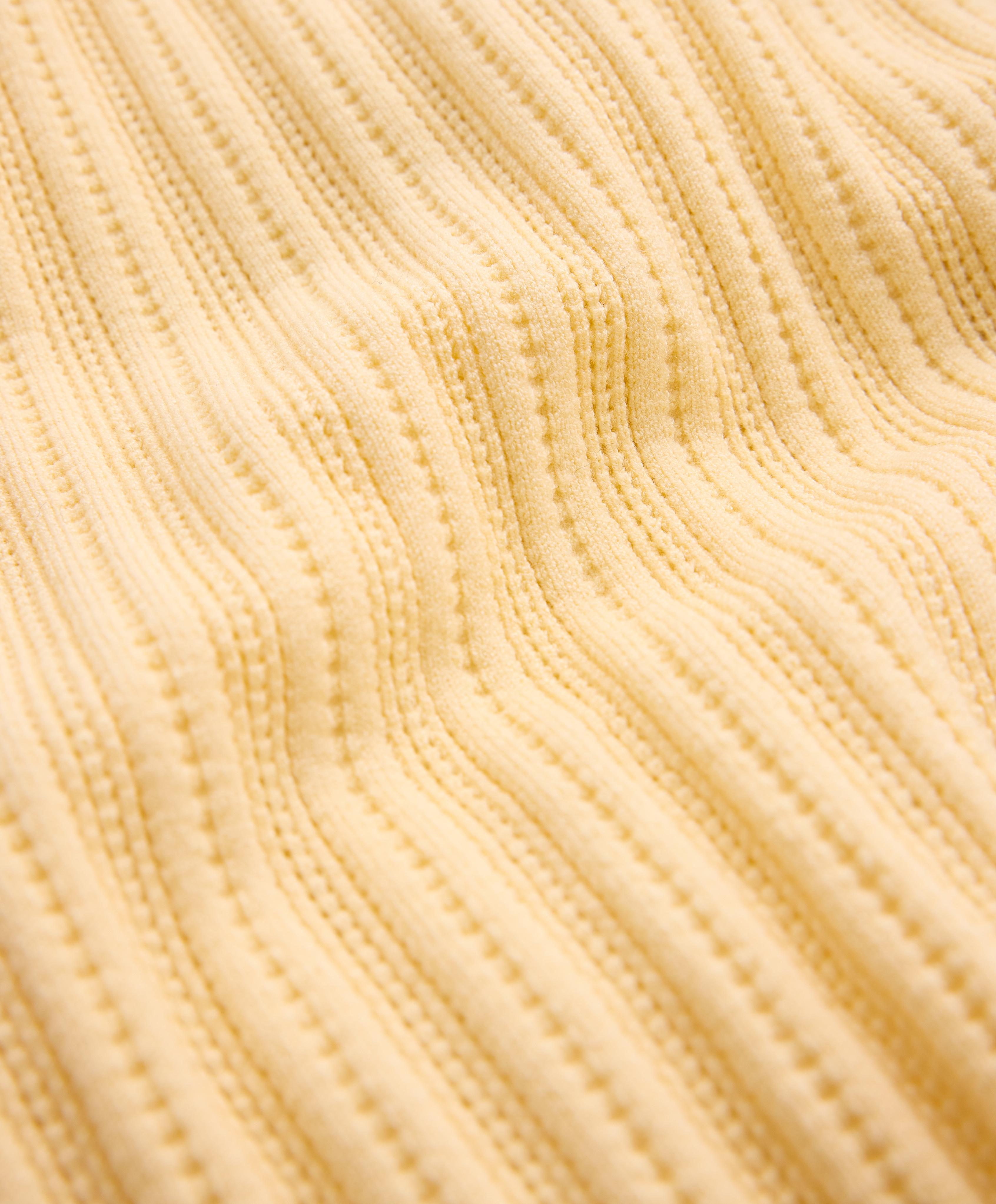 Sleeveless open knit jumper — MID-YELLOW