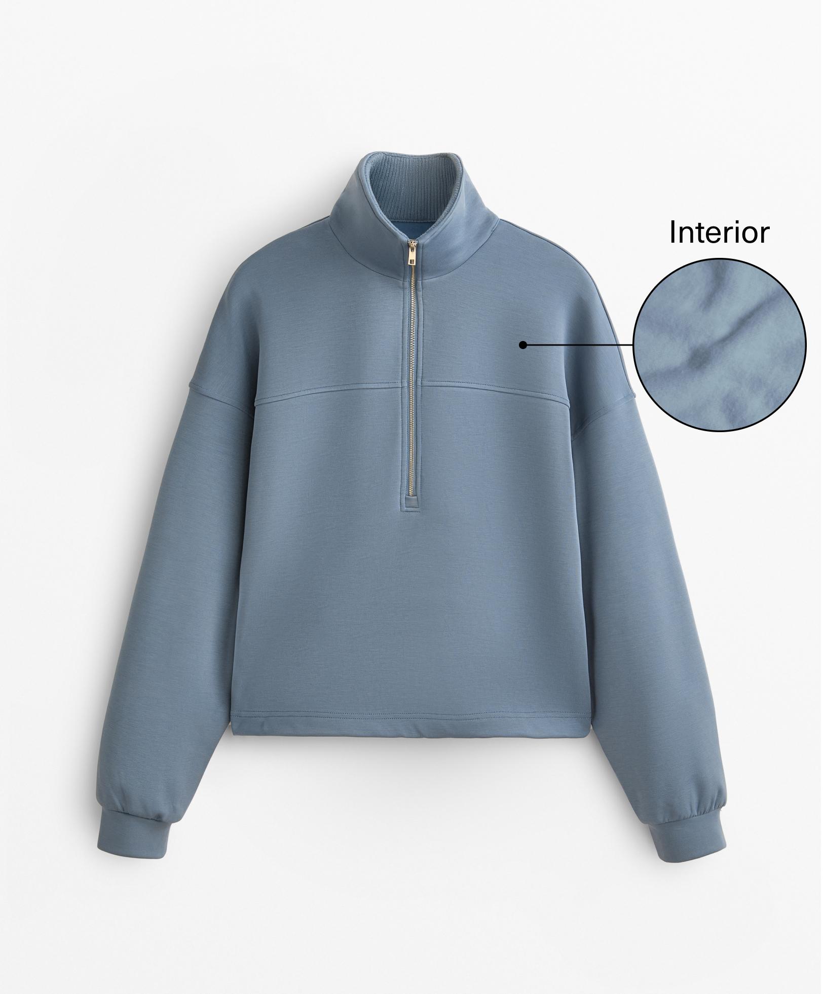 Sweat avec fermeture zip sur la poitrine à l’avant contenant du modal brushed