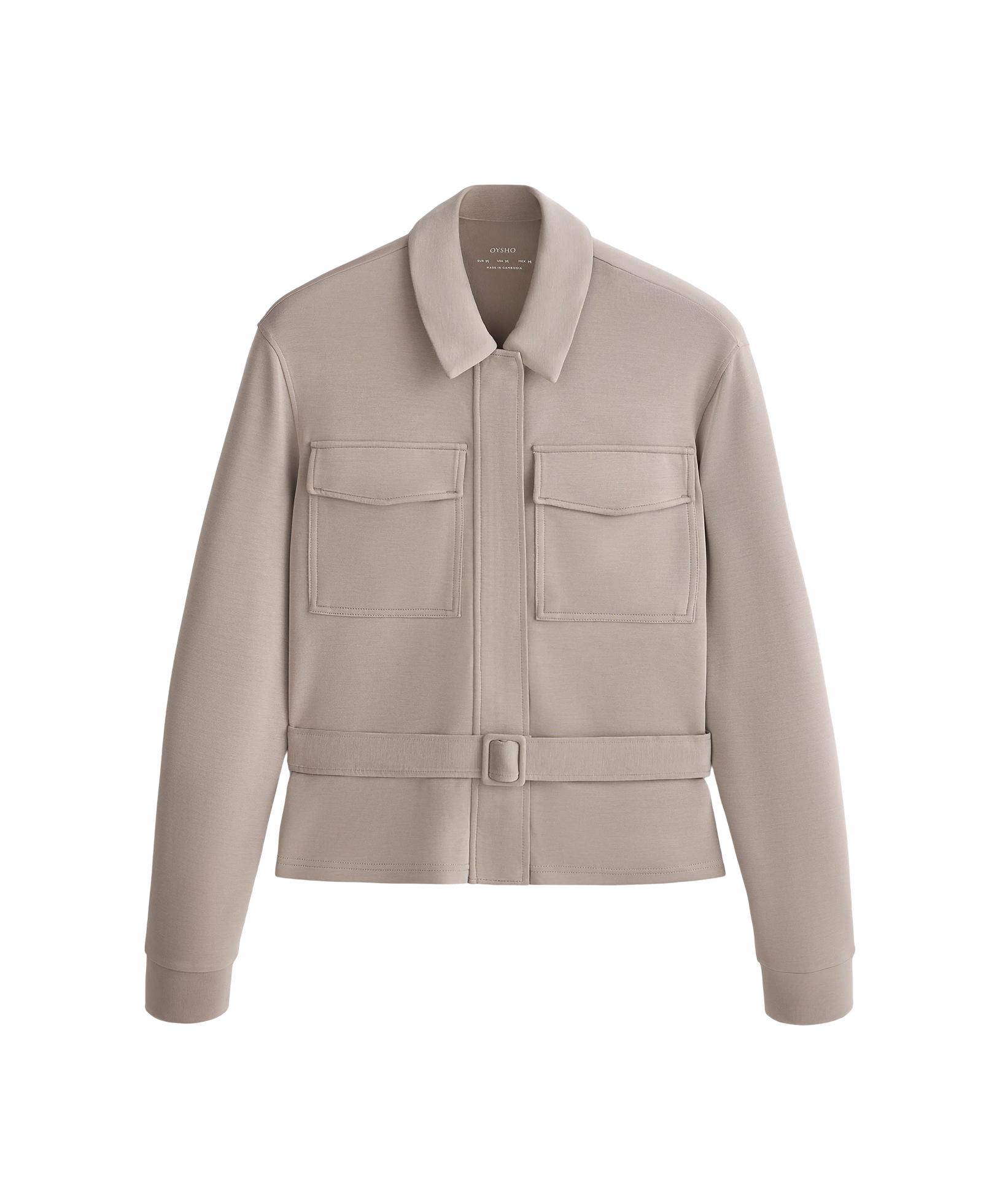 Straight jacket with belt and soft-touch modal — MID-MINK