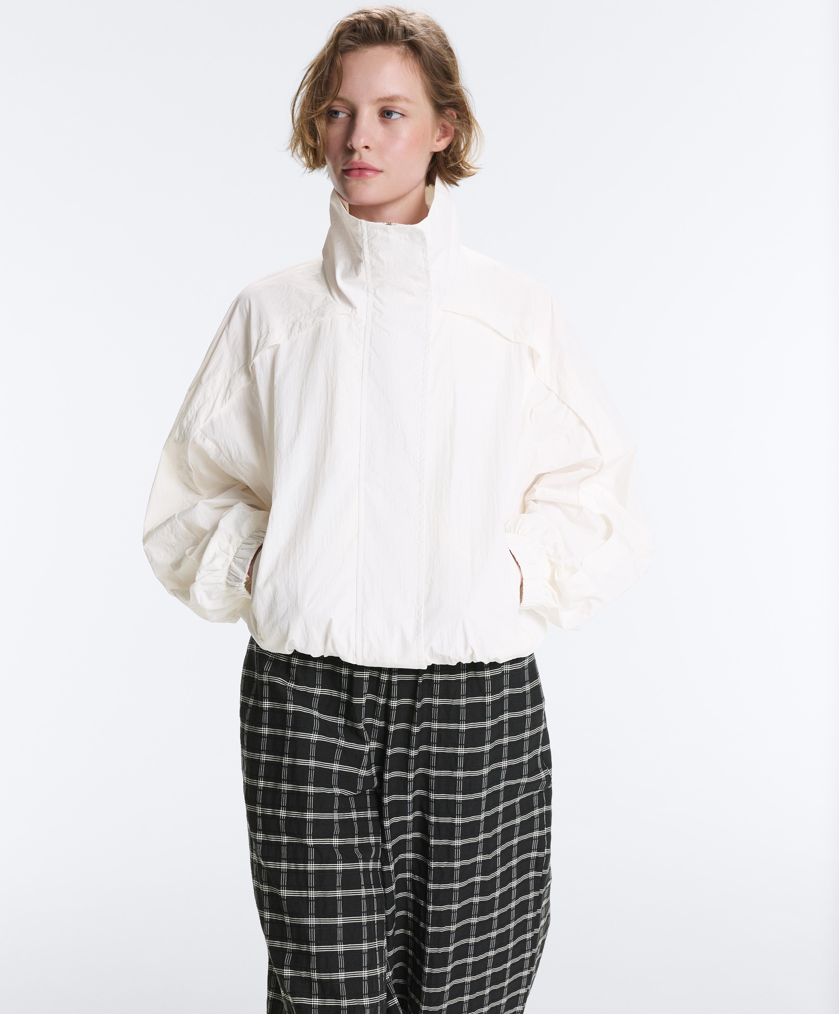Water-repellent high-neck Track jacket — WHITE