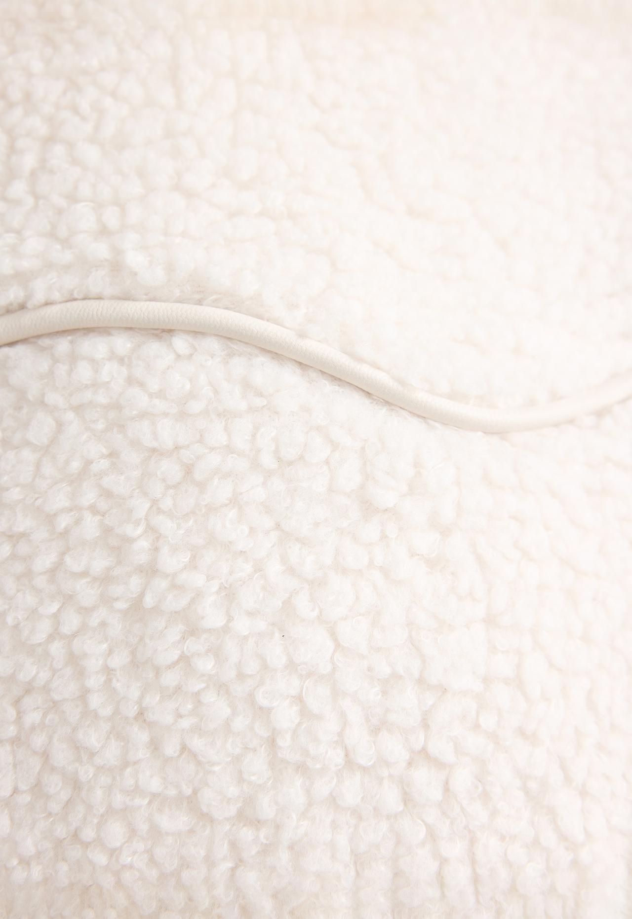 Faux-shearling seamed jacket — ECRU