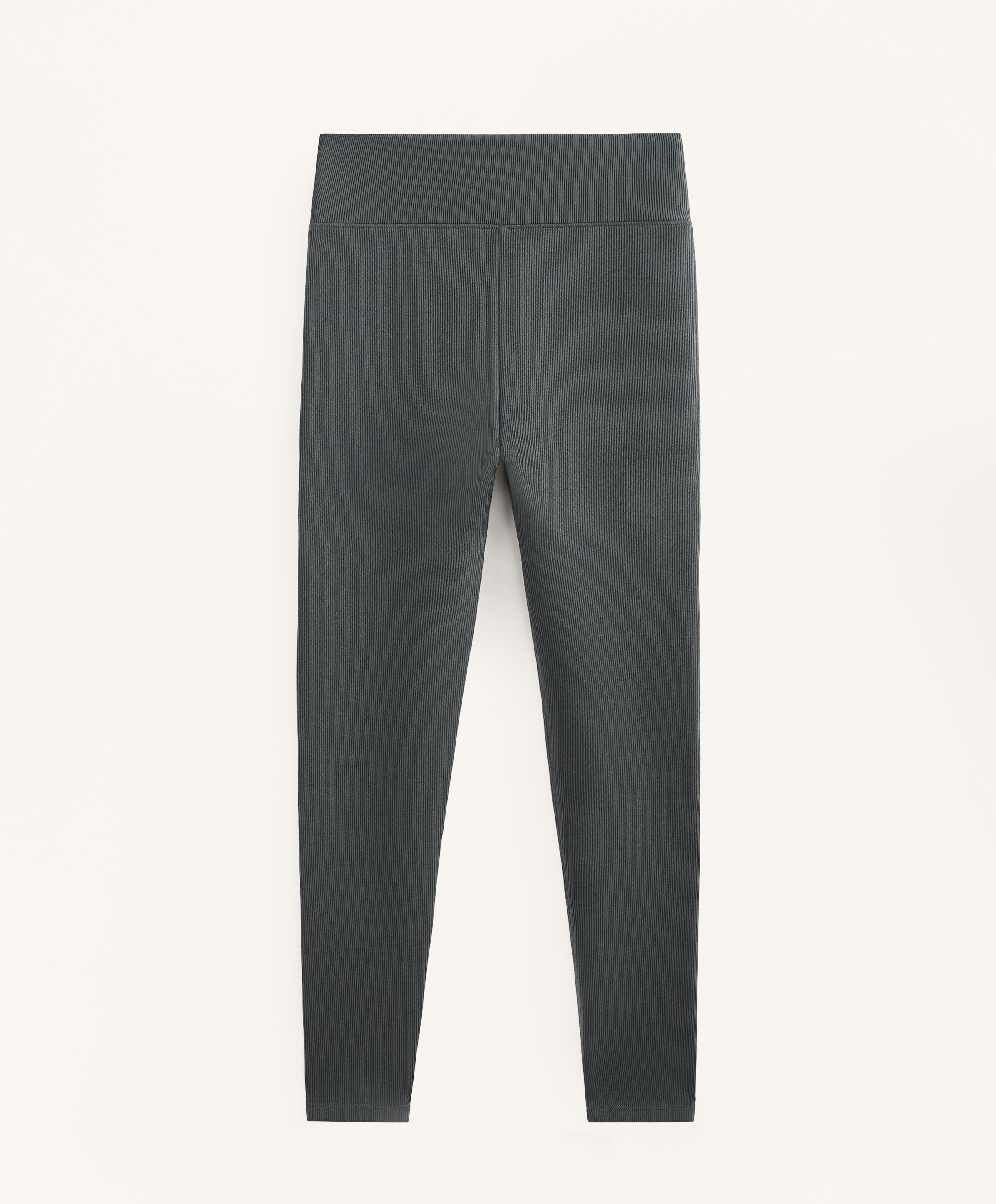 Super-high-rise seamless extra-warm rib ankle-length leggings 70 cm — ANTHRACITE GREY