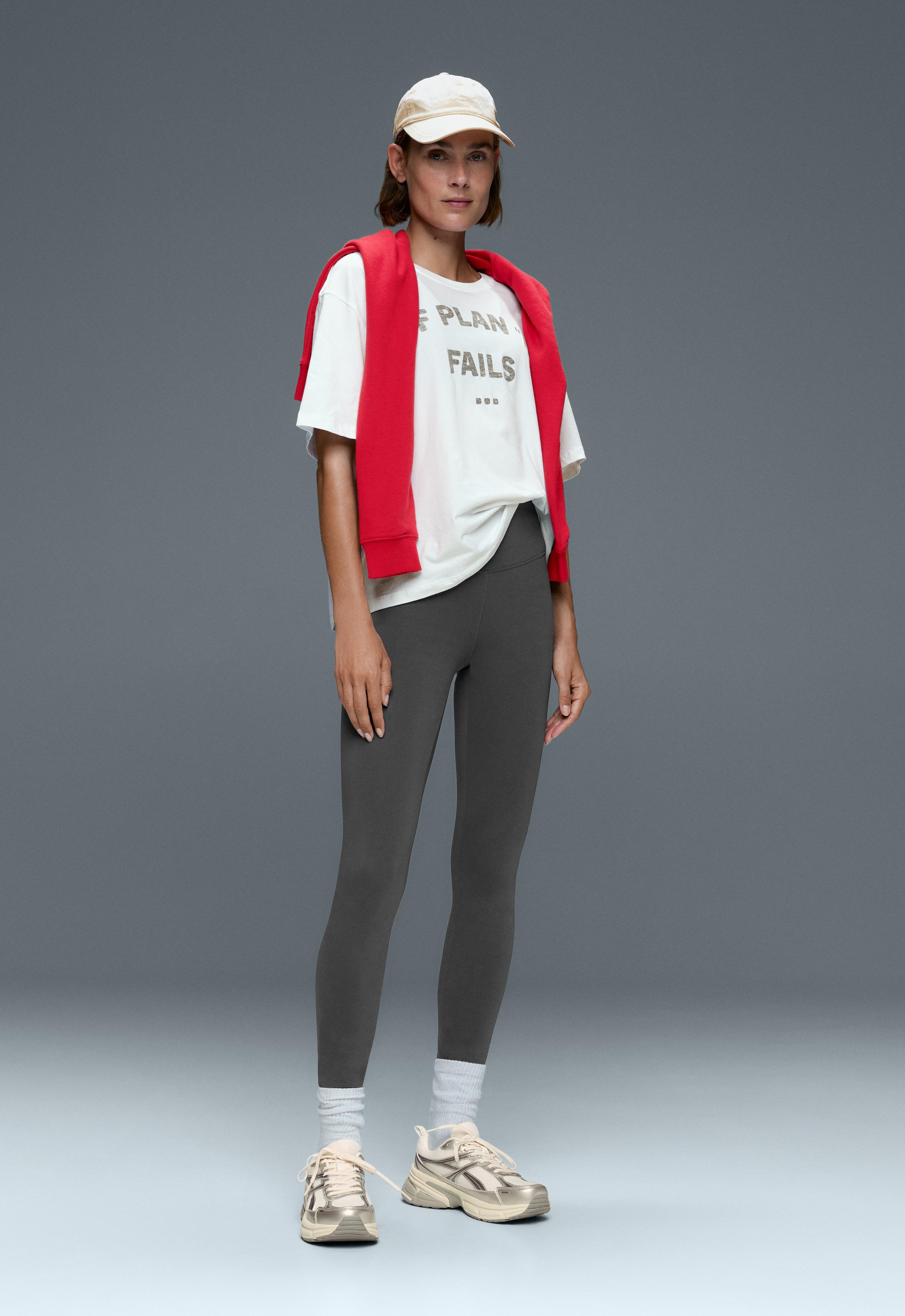 High-waisted cotton-blend ankle-length leggings High-waisted cotton-blend ankle-length leggings