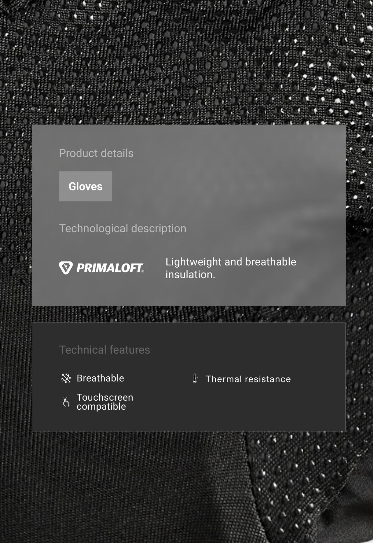Primaloft® padded gloves — BLACK