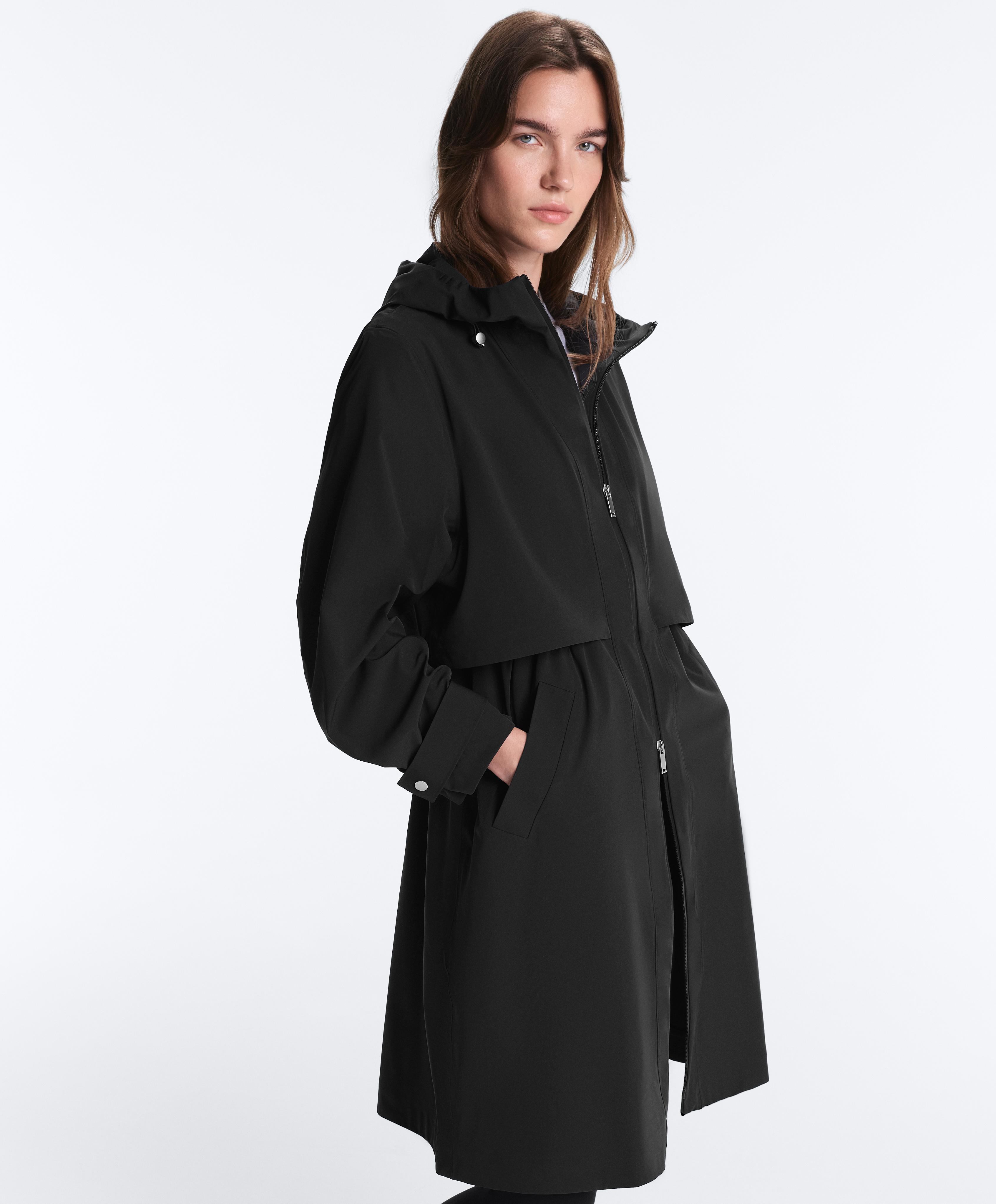 Extra lightweight long 10k waterproof jacket — BLACK