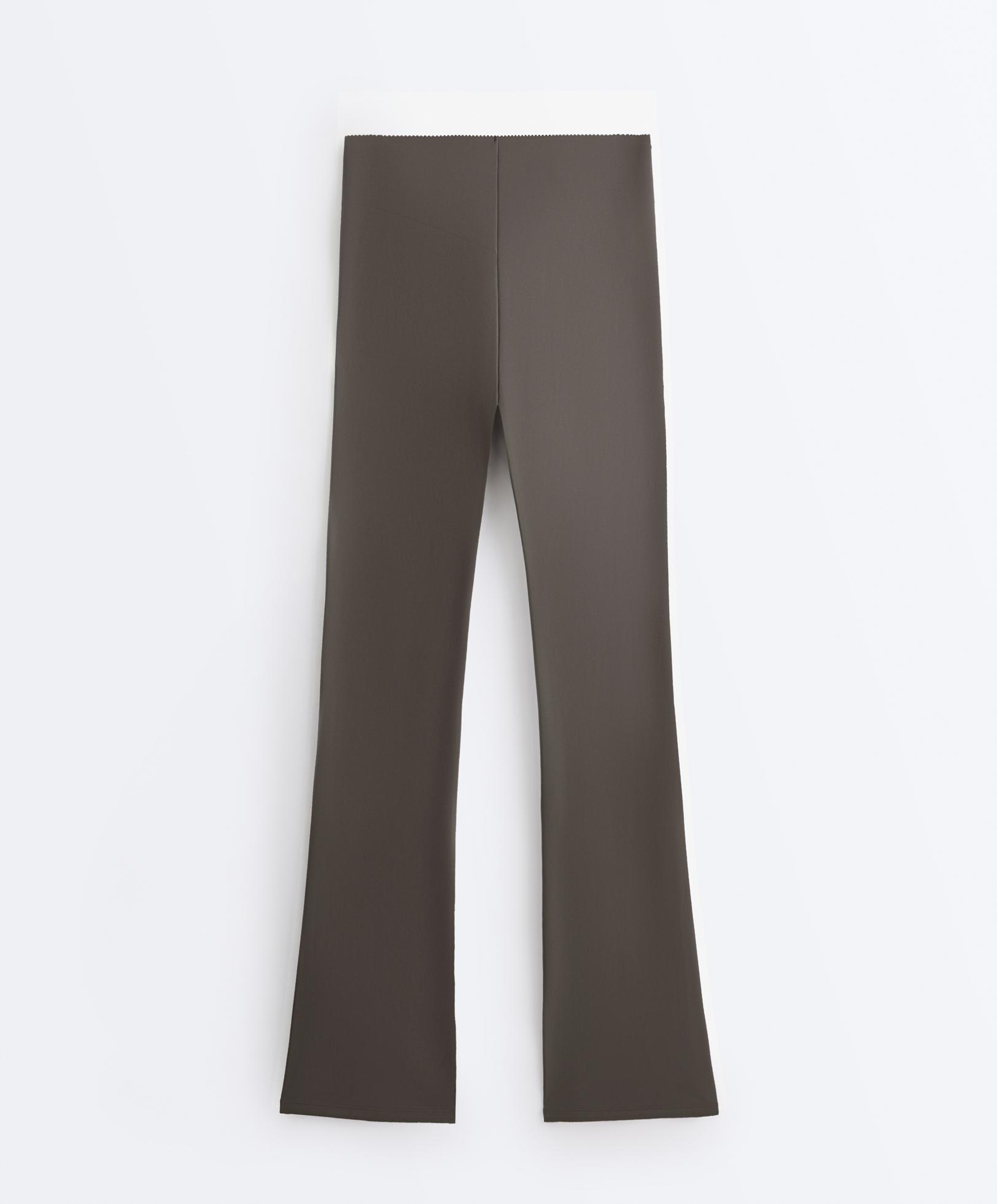High-rise Compressive Raise Up flare trousers — CHARCOAL GREY