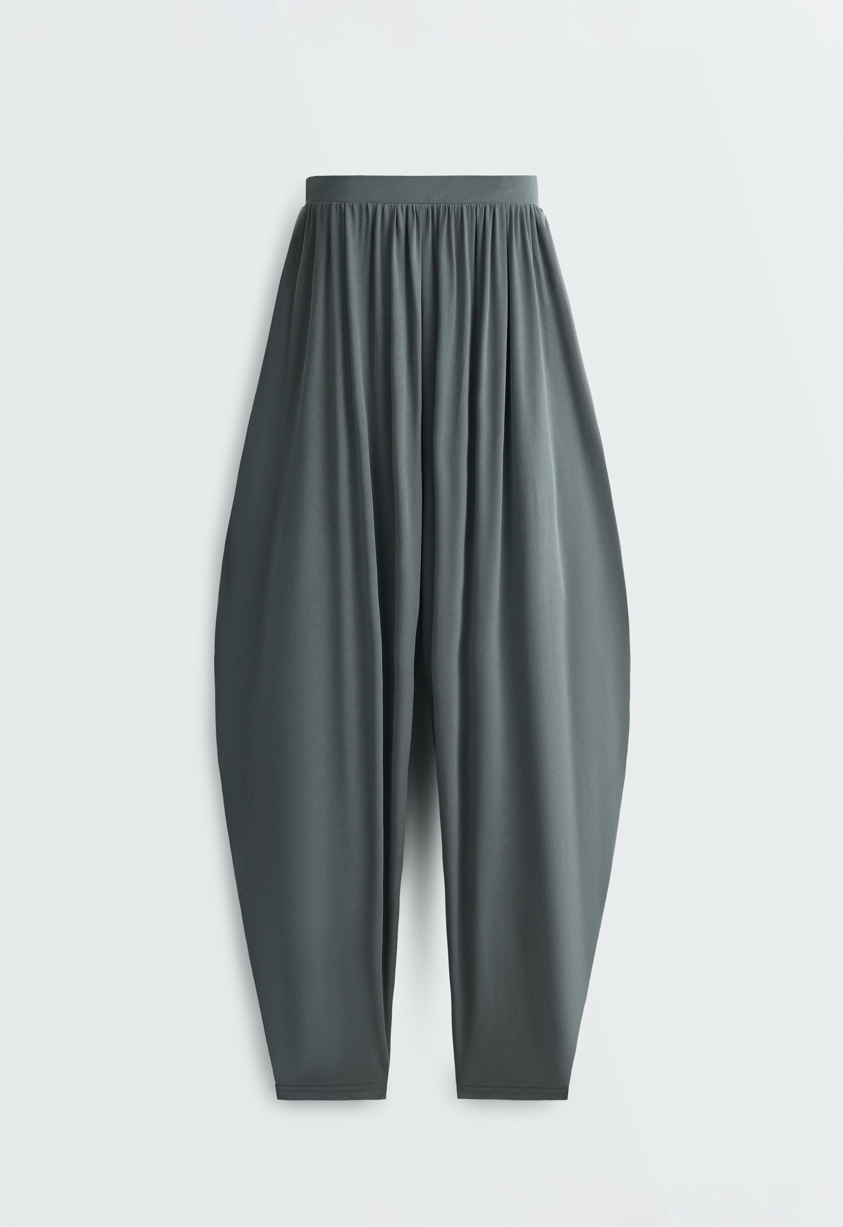 Modal blend bloomer trousers — STEEL GREY
