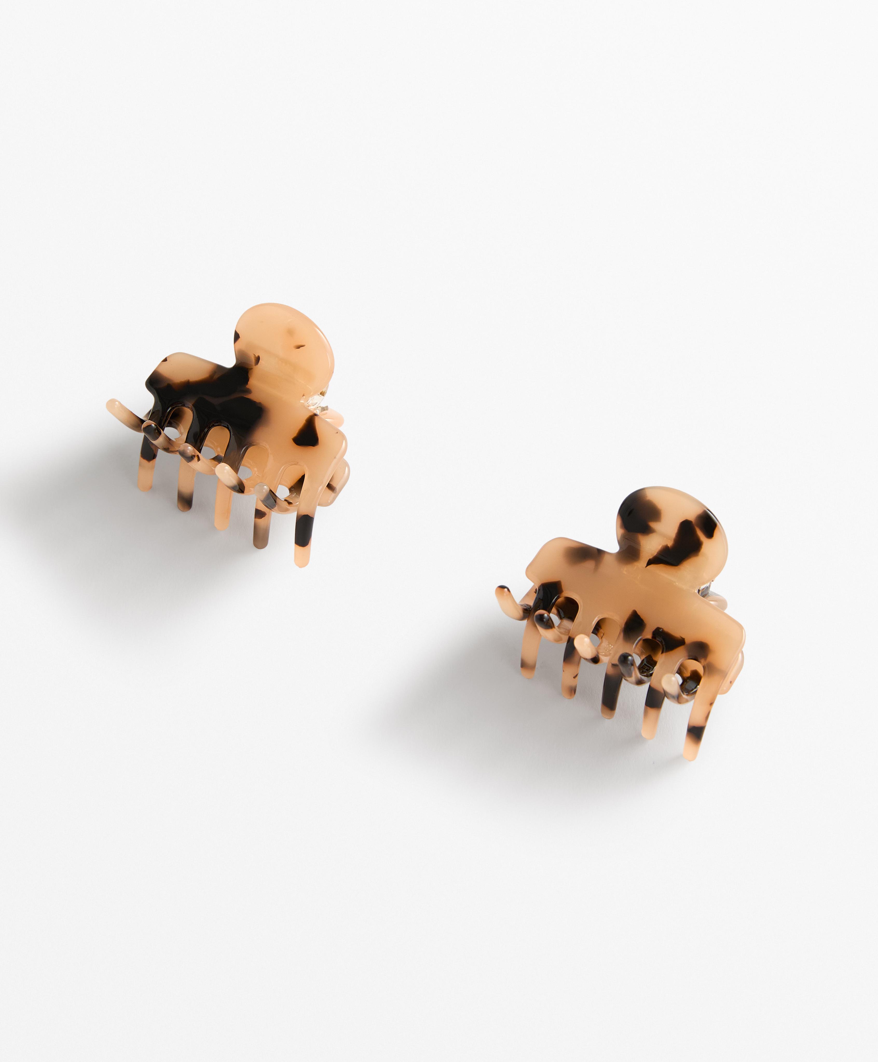 2 medium tortoiseshell-effect hair clips - Sale 2 medium tortoiseshell-effect hair clips - Sale
