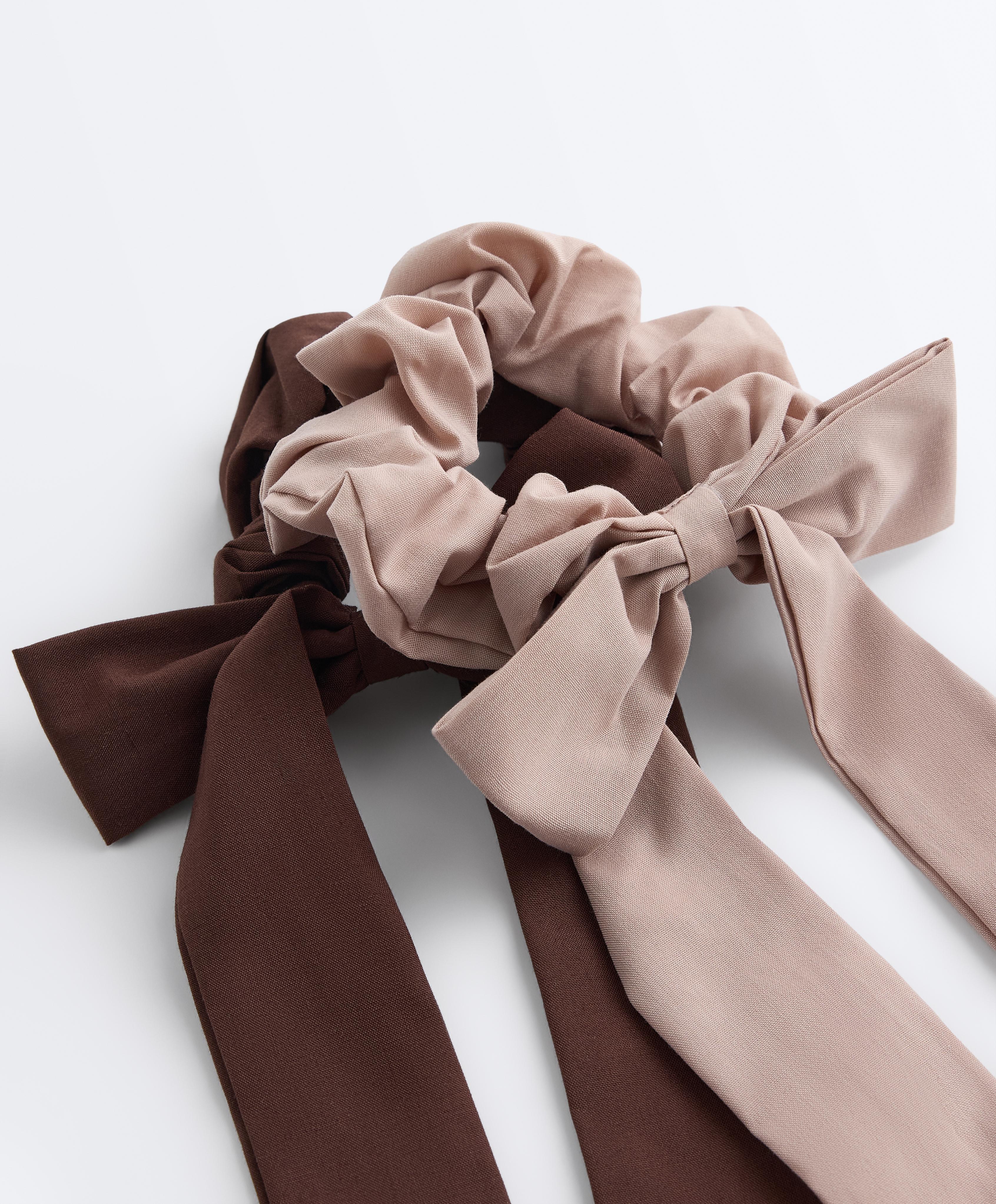 2 long bow hair scrunchies 2 long bow hair scrunchies