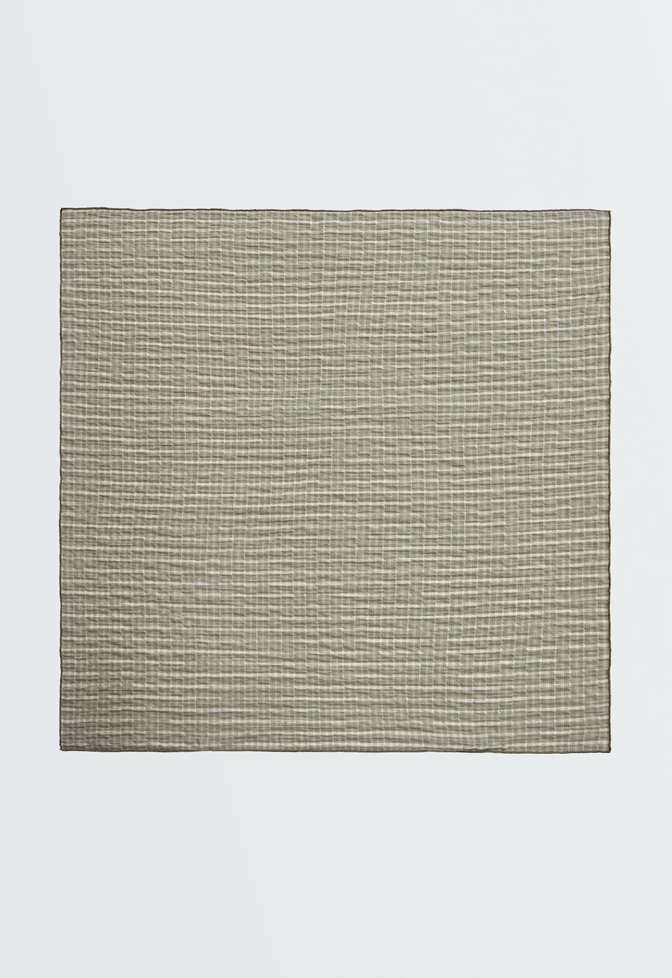 96% cotton check scarf — GREEN