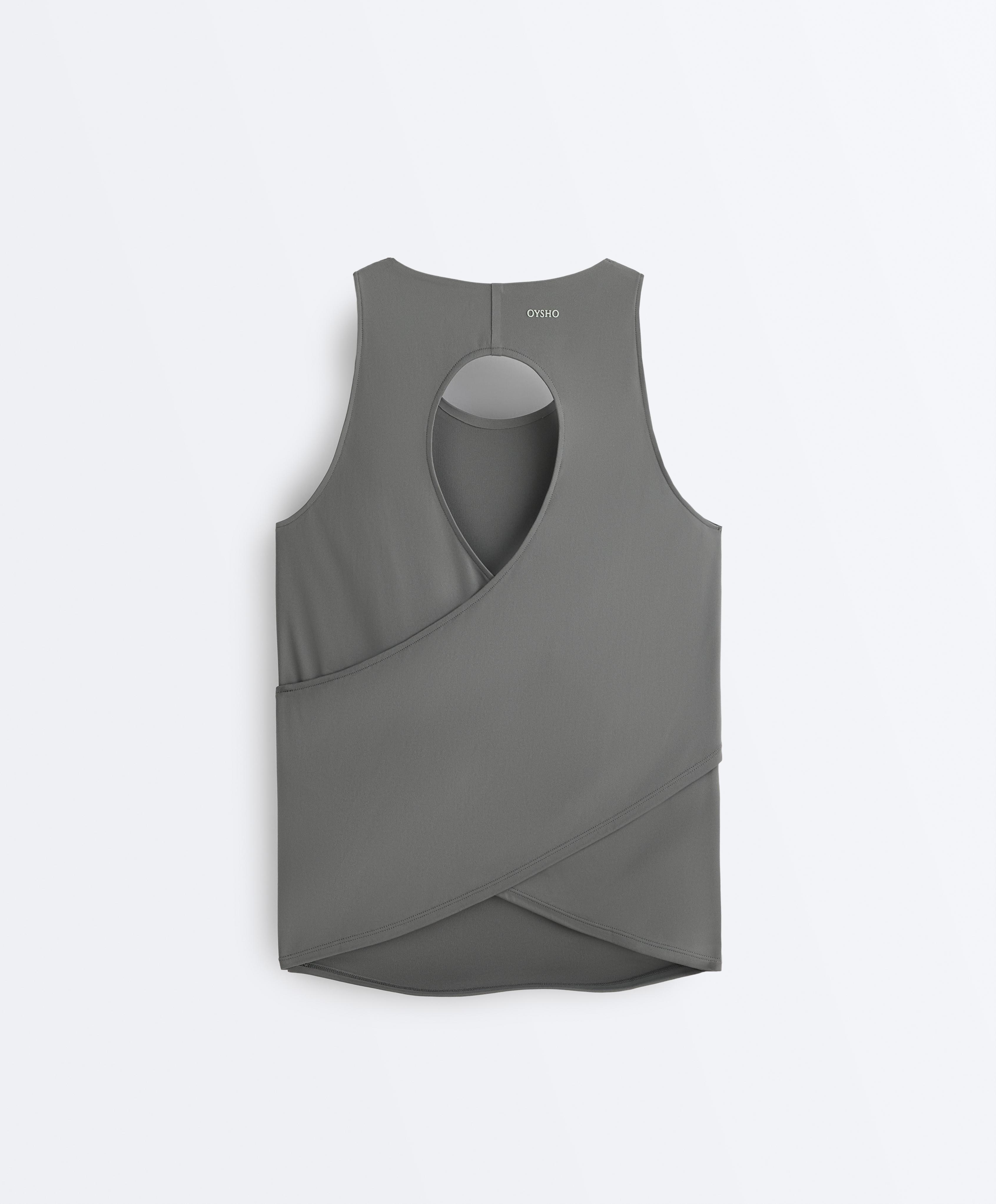 Comfortlux cross-back T-shirt — MID GREY