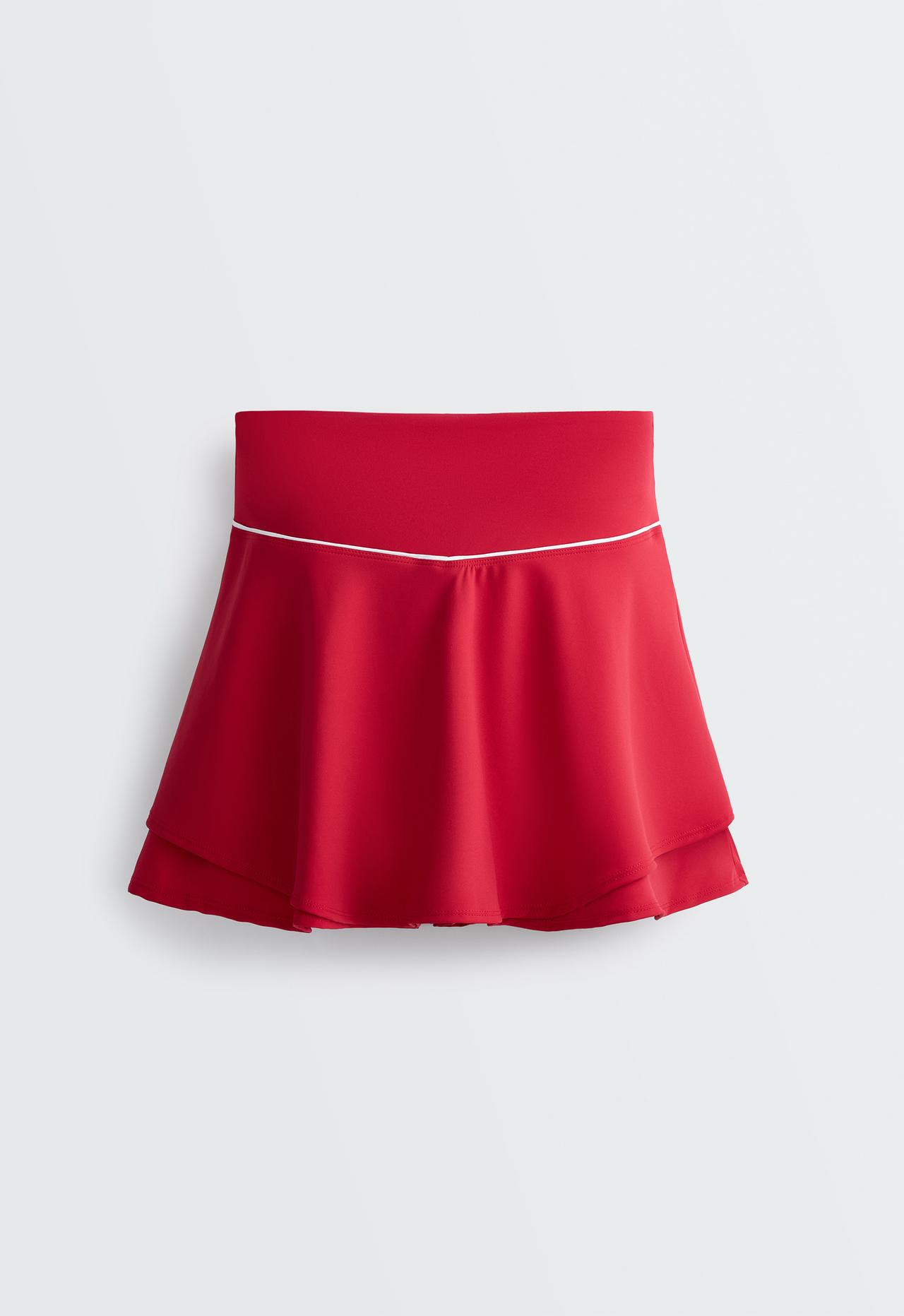 Double layer high rise short skirt — STRAWBERRY