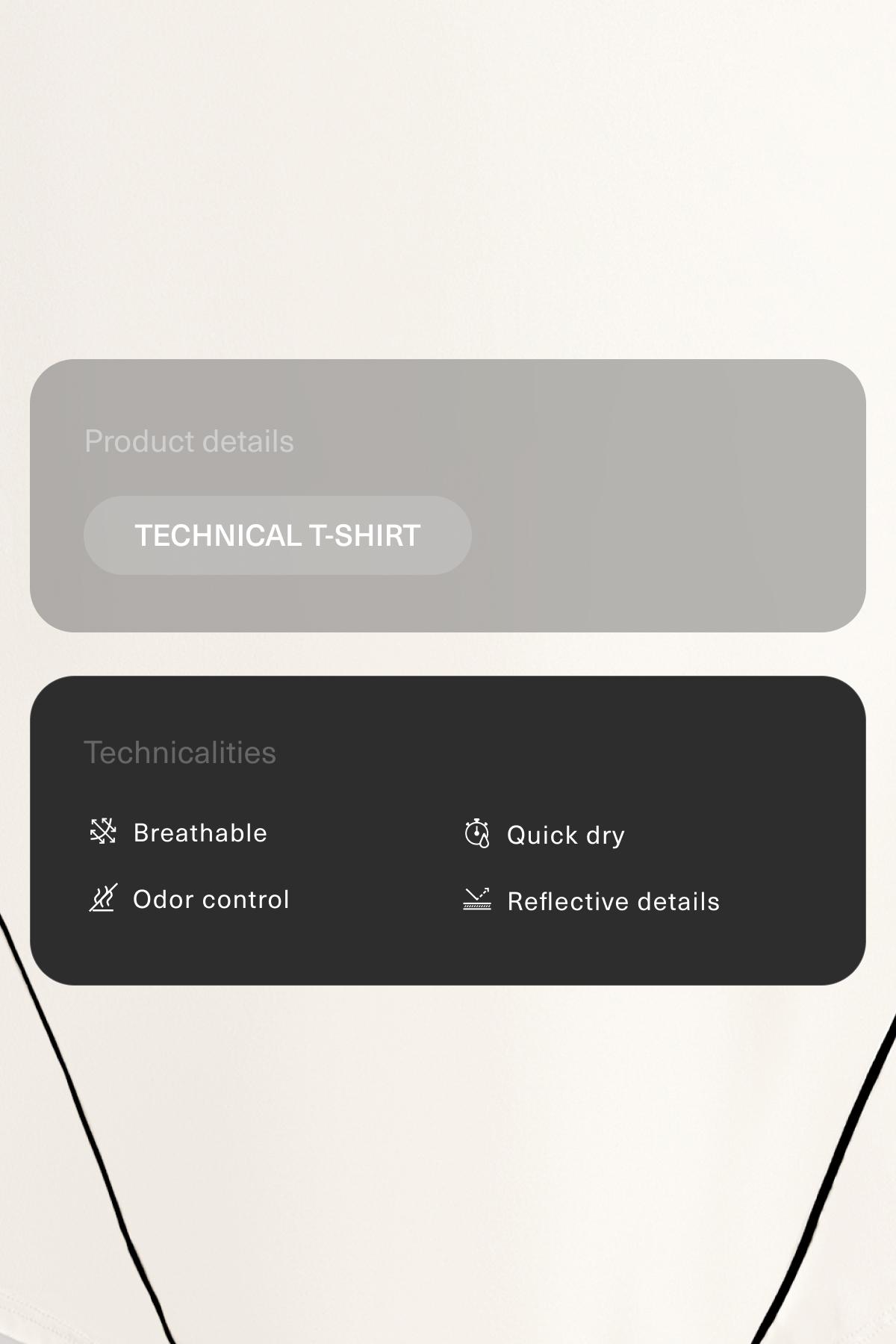 Long-sleeve technical piping T-shirt — PALE ECRU