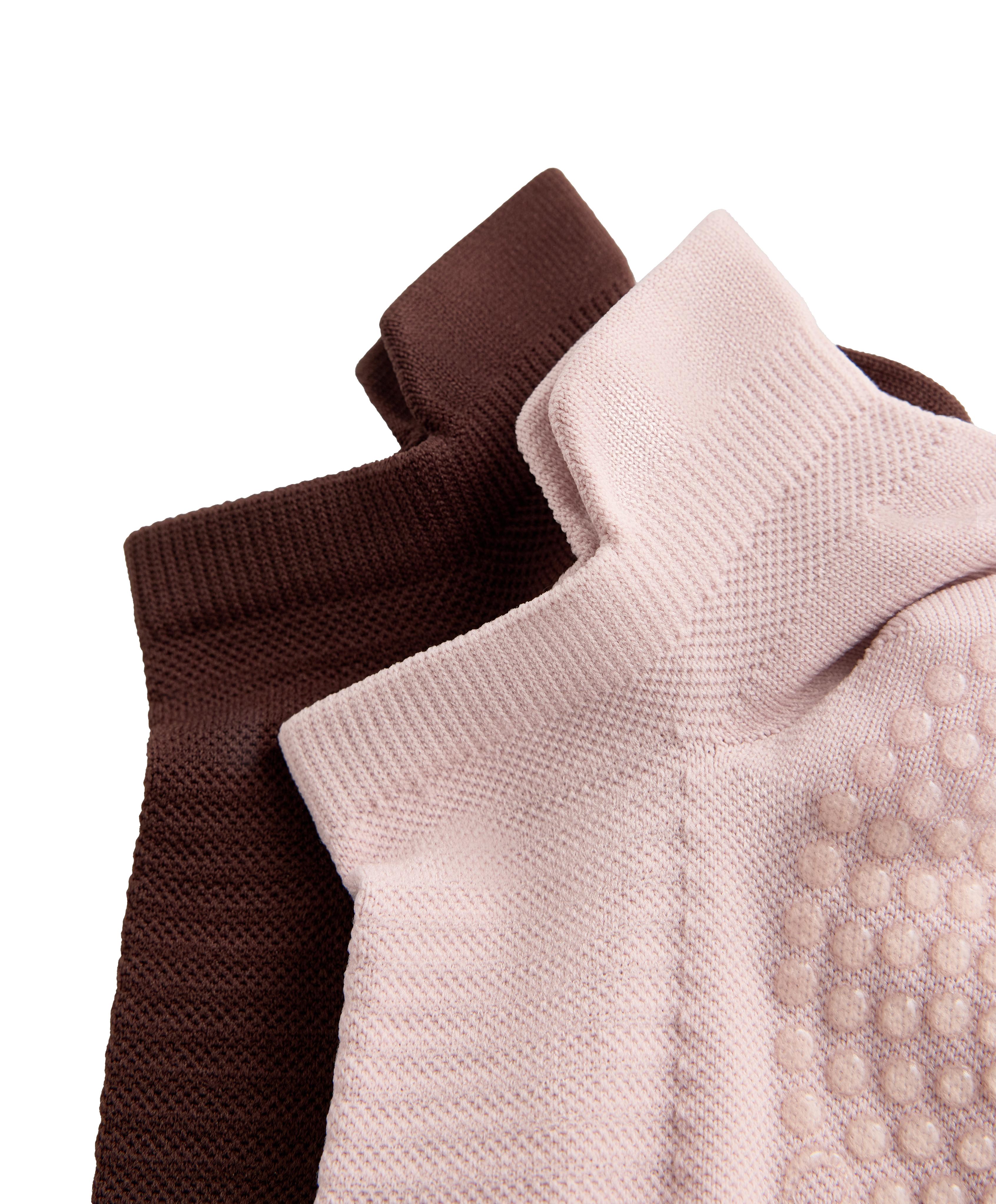 2 pairs of polyamide blend yoga and Pilates sneaker socks — NUDE PINK