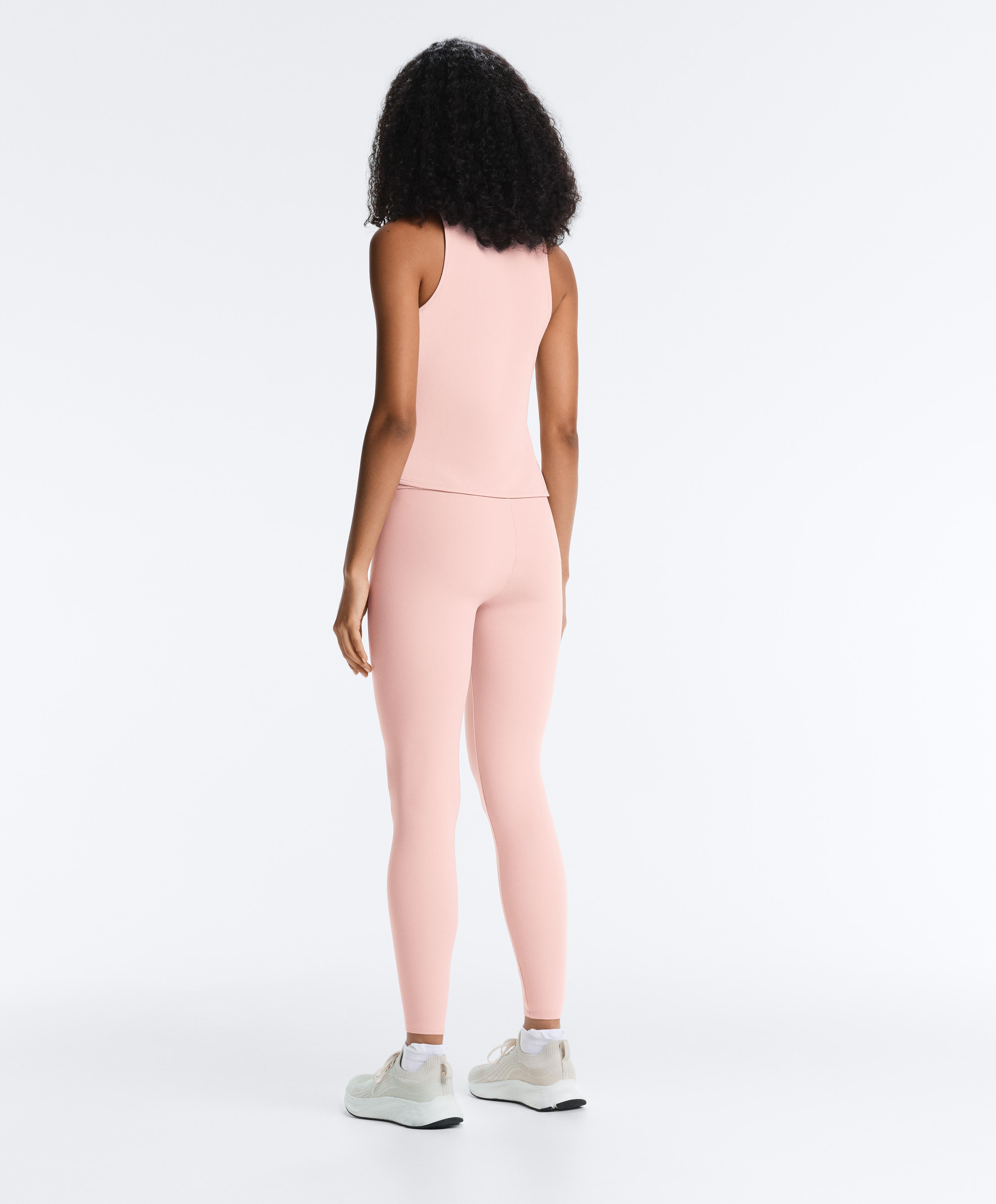 Cross-over sleeveless Comfortlux T-shirt — NUDE PINK