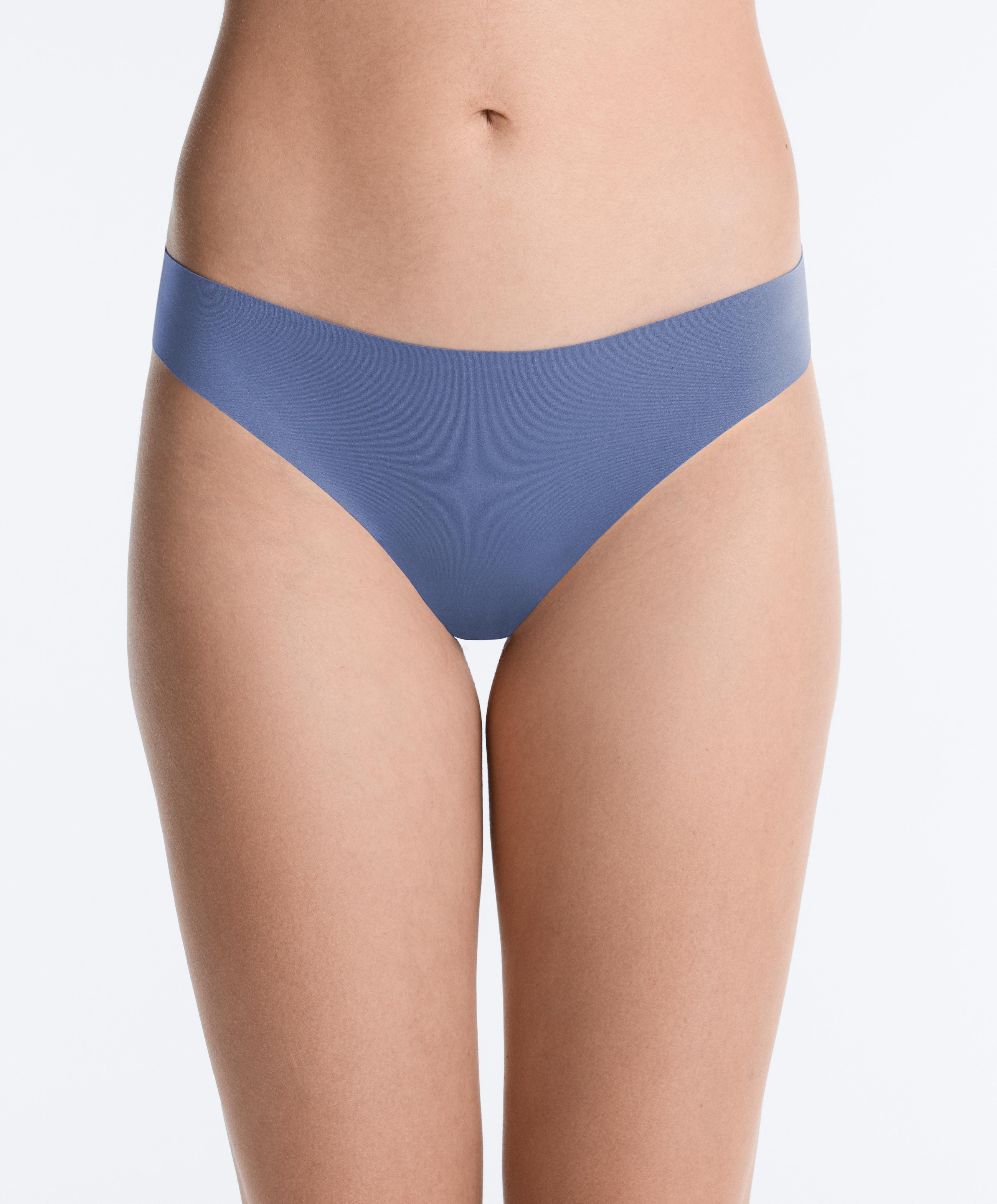 5 laser-cut invisible polyamide blend thongs — MID-YELLOW