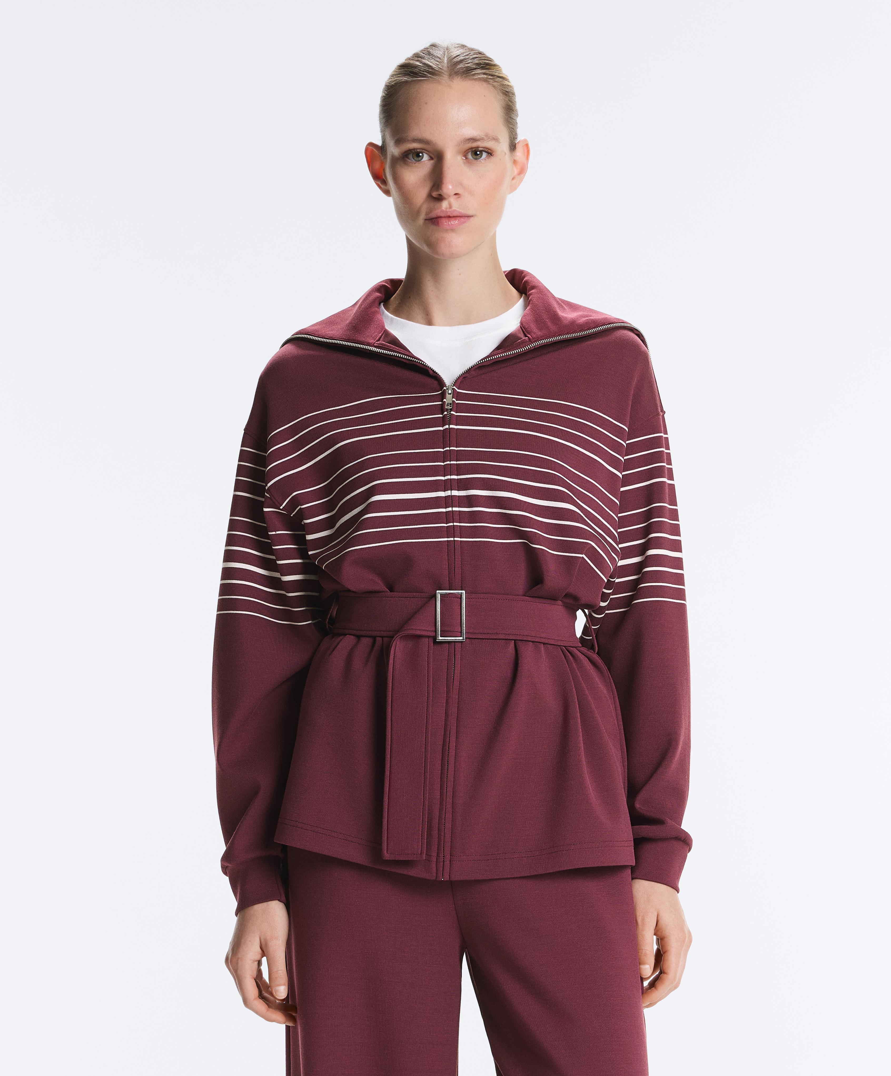 Veste longue rayée marin avec modal toucher doux