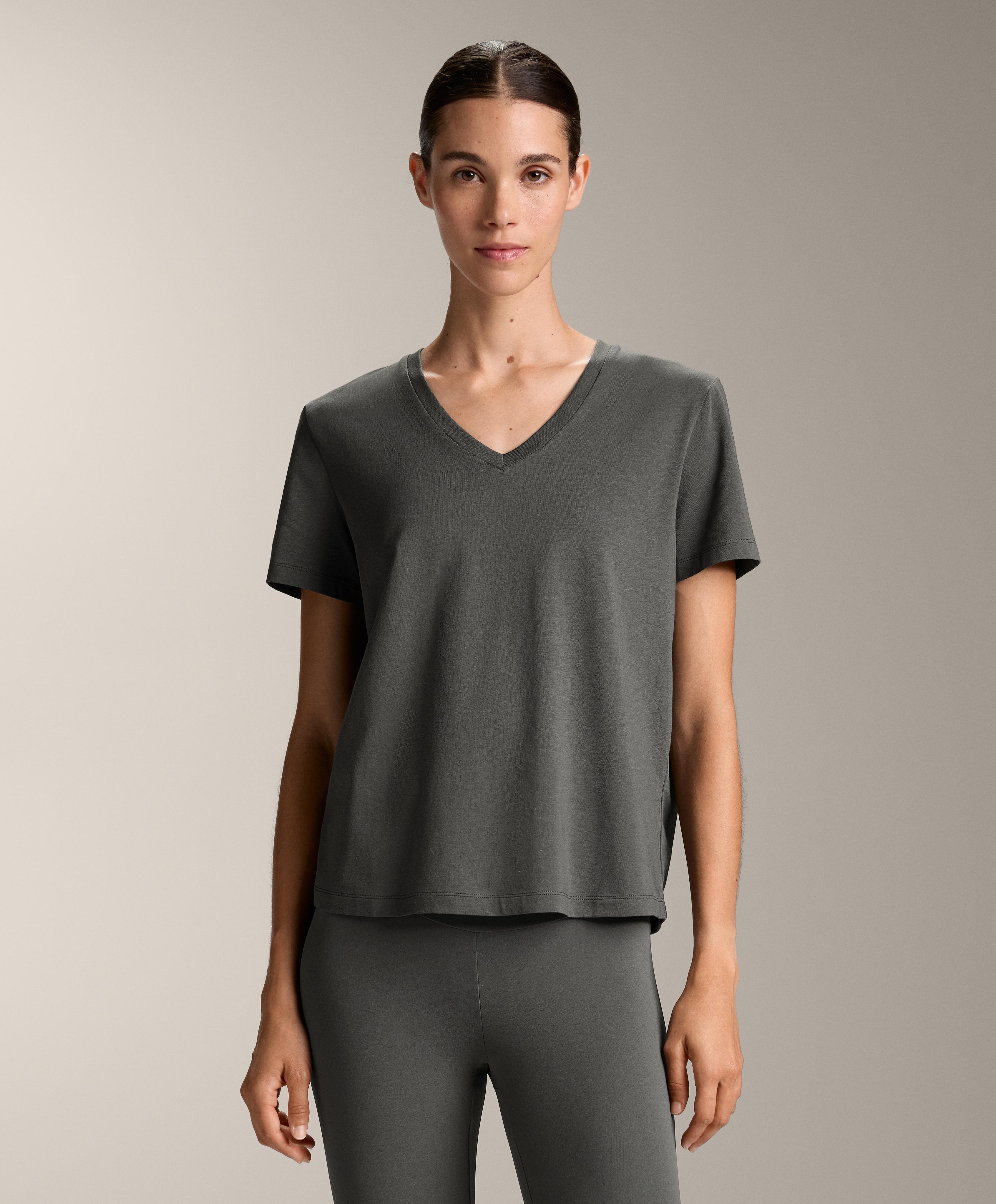 Camiseta cuello pico mezcla algodón