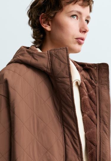 Fellex® aerogel padded jacket with faux-fur-effect lining — DARK BRICK 4