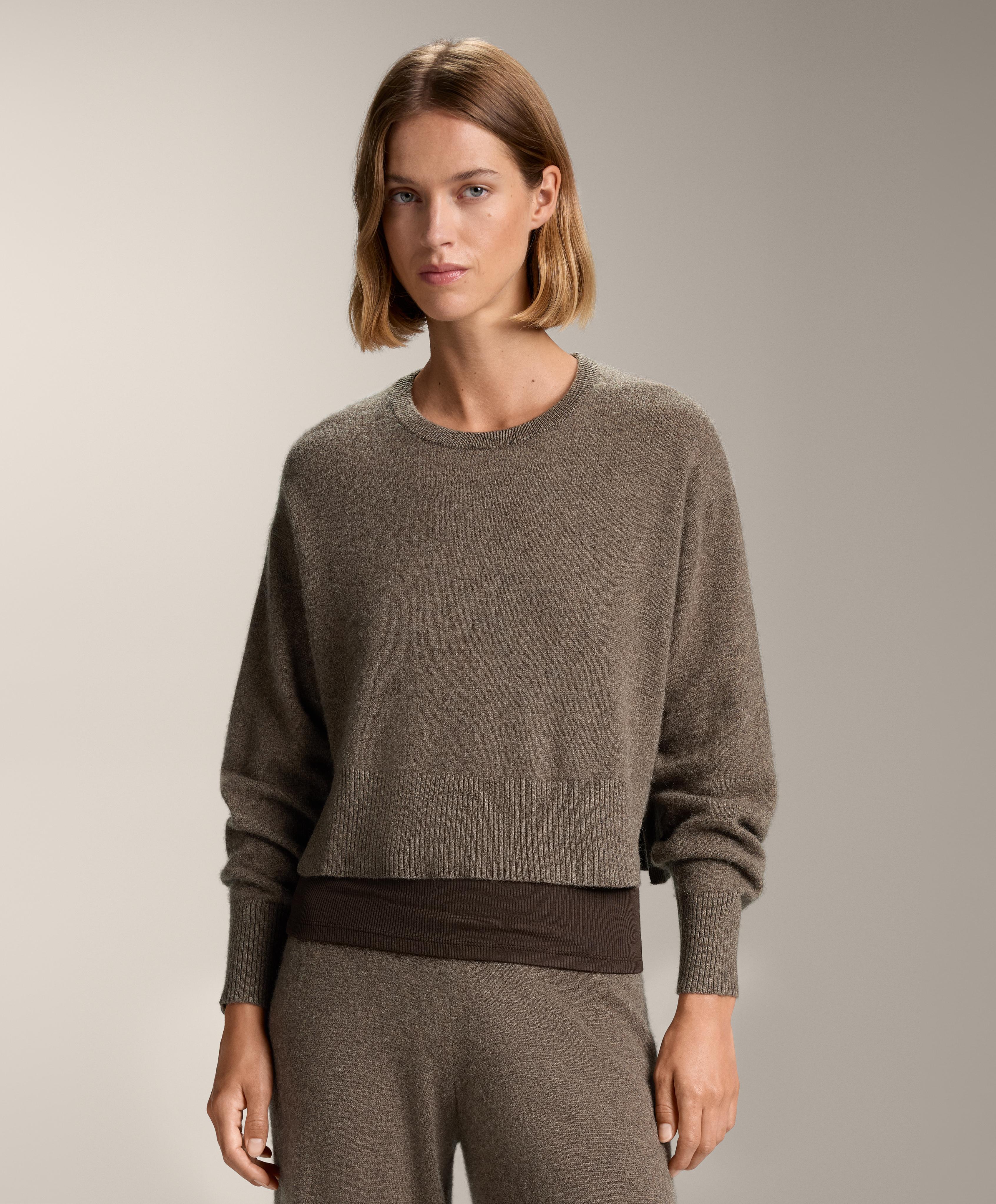 Sweter z okrągłym dekoltem z dzianiny ze 100% kaszmiru Sweter z okrągłym dekoltem z dzianiny ze 100% kaszmiru