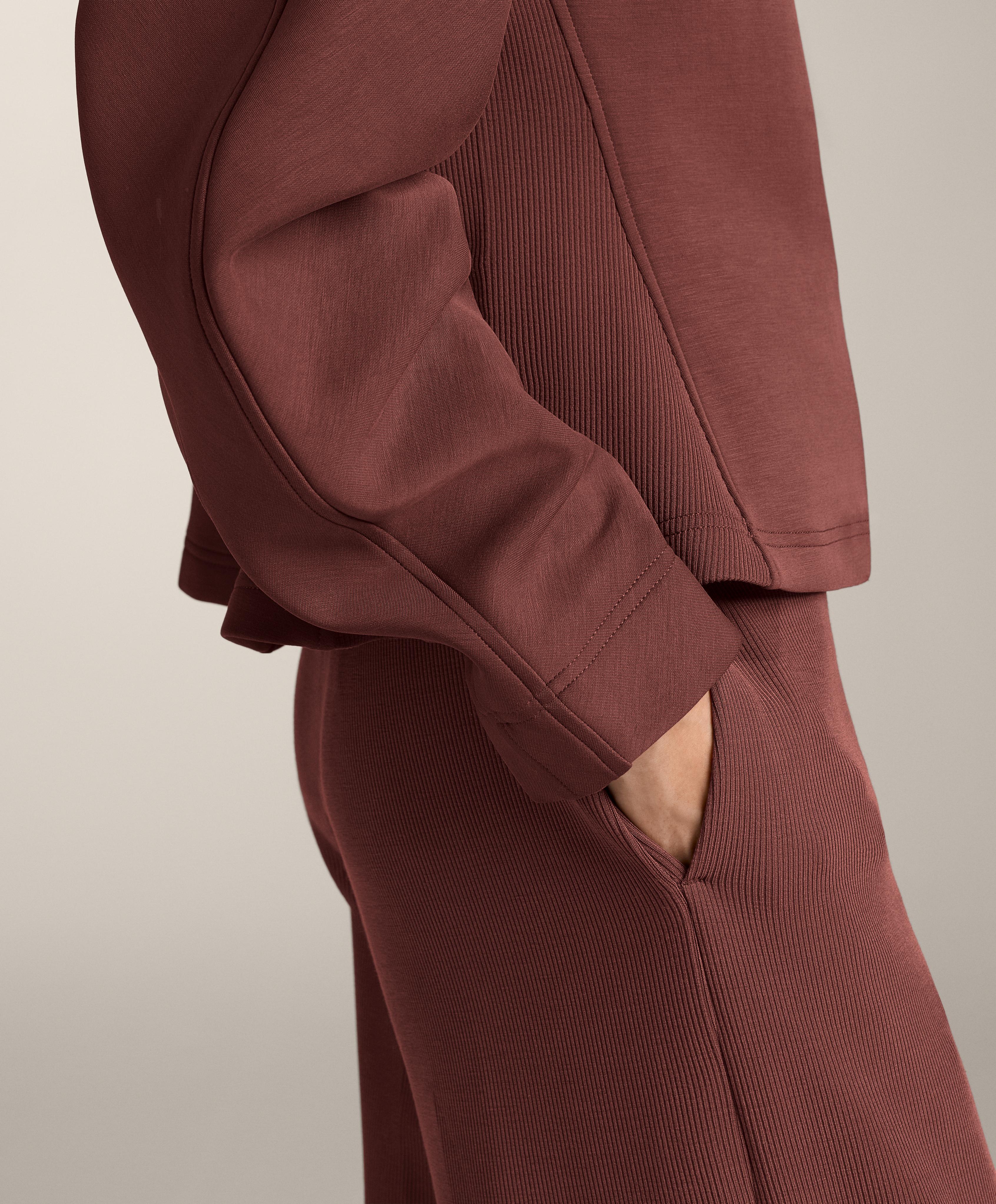 Fitted waist jacket with brushed modal — MAHOGANY