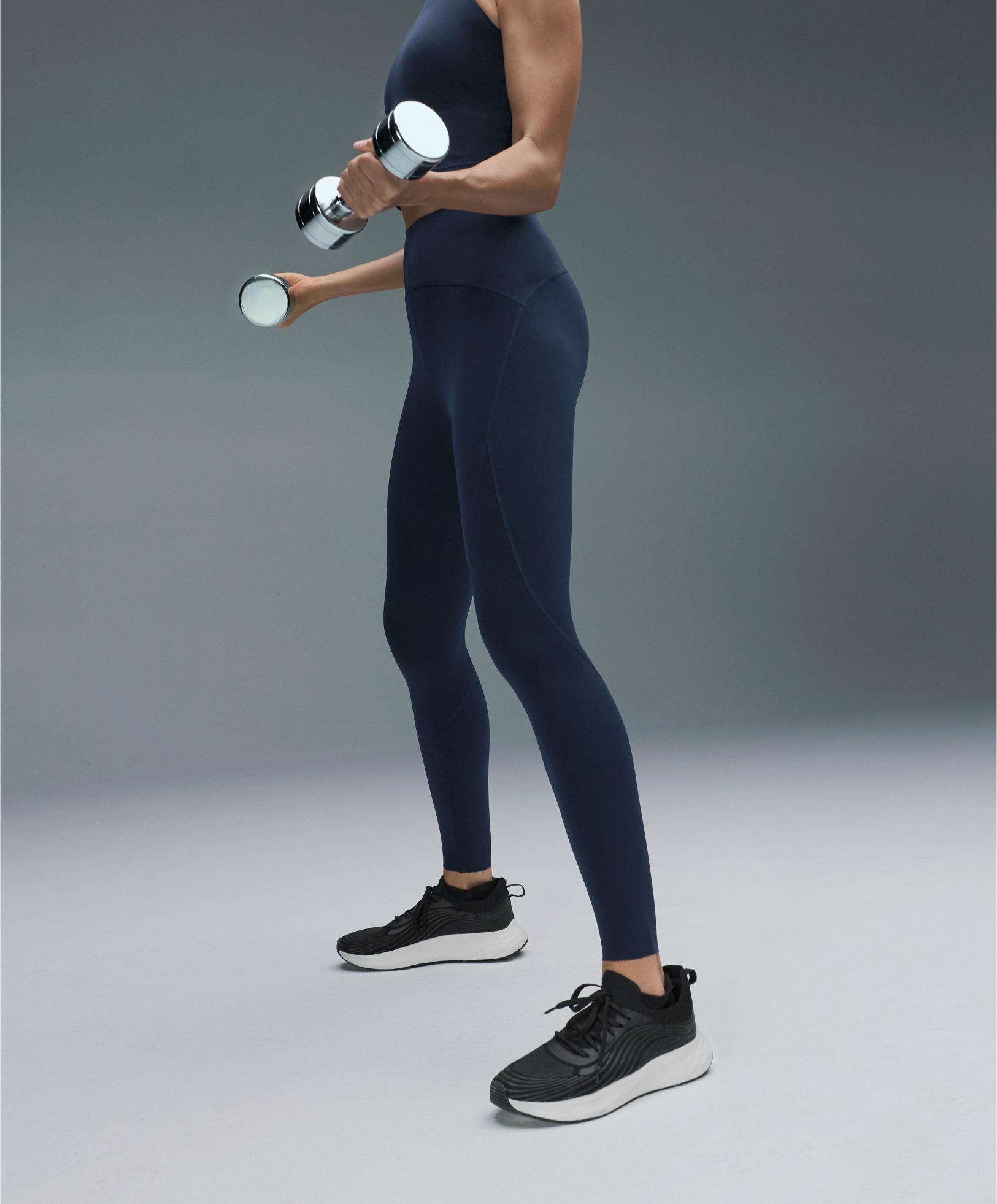 Compressive high rise ankle-length basic leggings