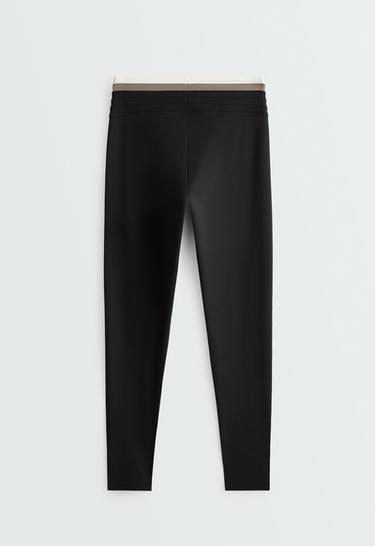 Comfortlux ankle-length high rise block leggings — BLACK 9
