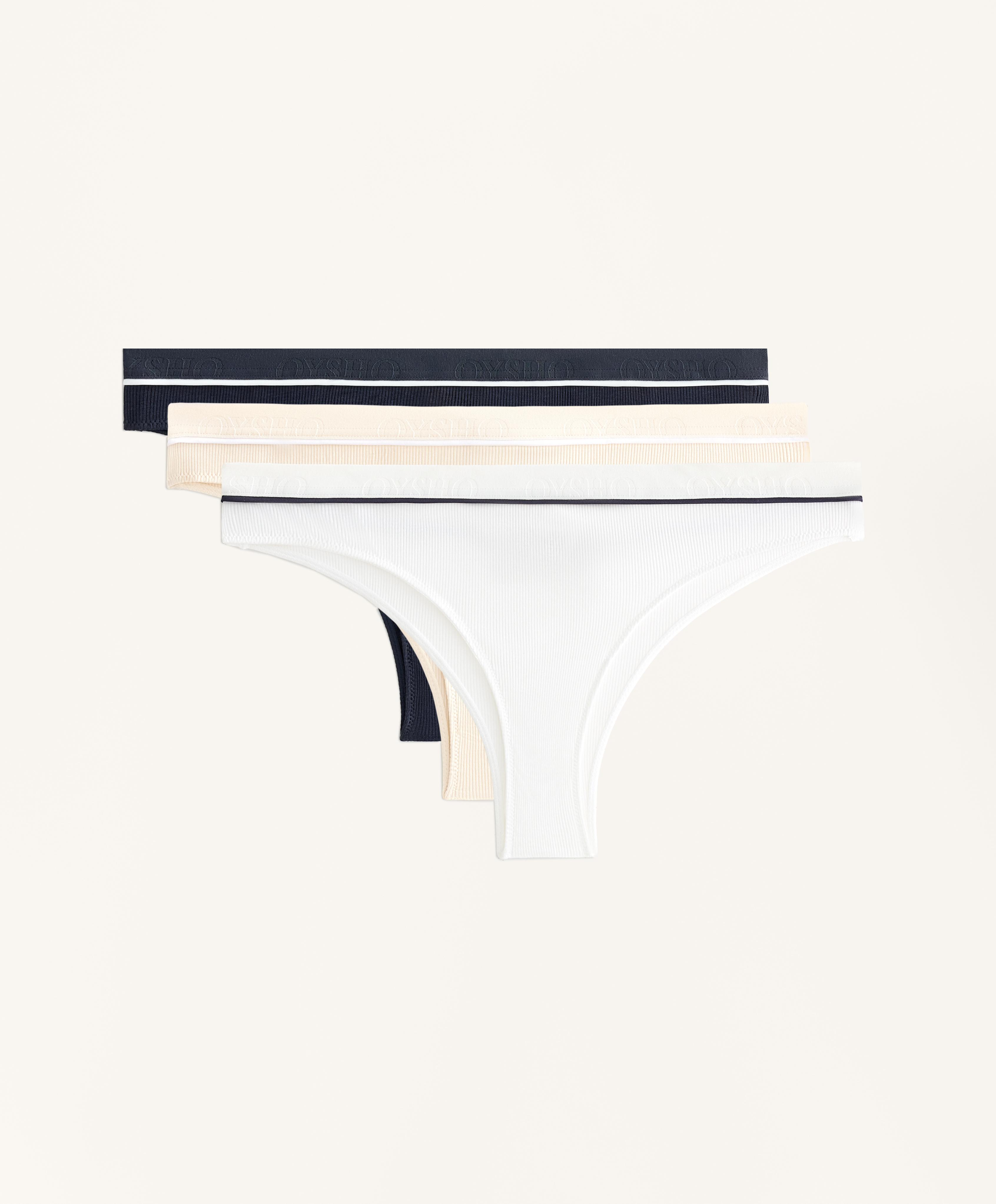 3 rib cotton blend Brazilian briefs