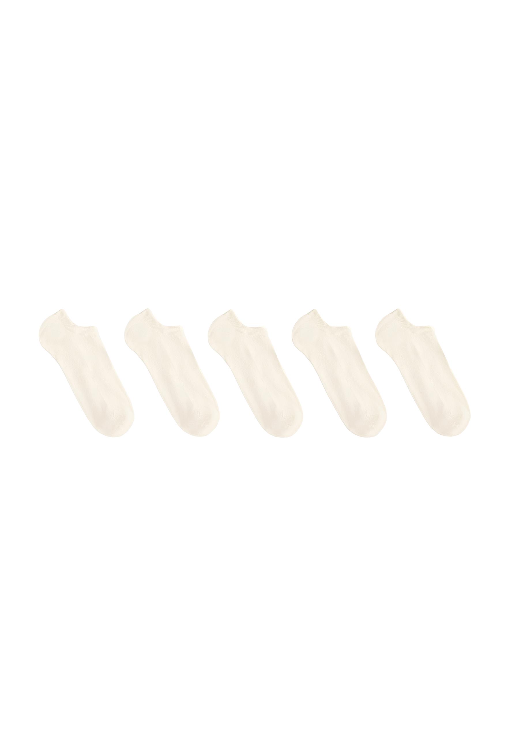 5 pairs of cotton blend sneaker socks — PALE ECRU