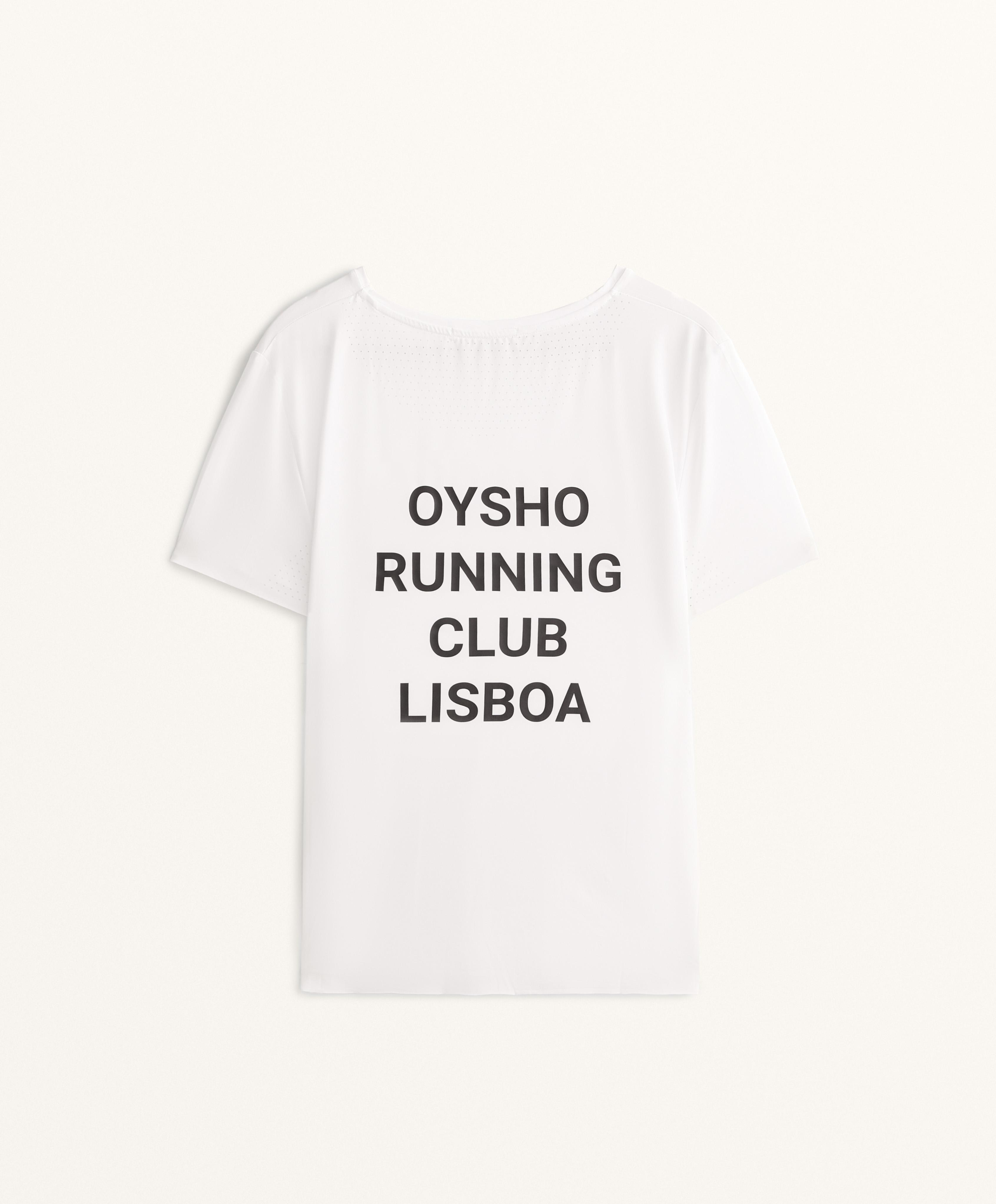 Running Club Lisboa fitted short-sleeved technical T-shirt — WHITE