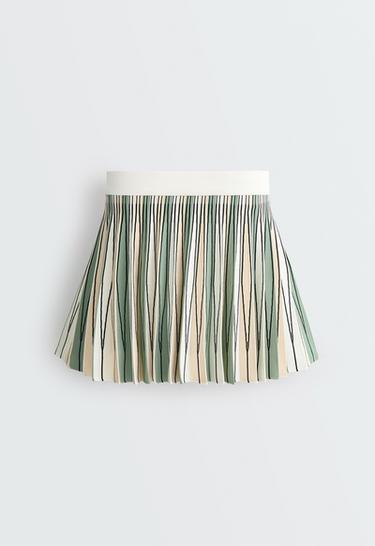 High rise seamless pleated skirt — PALE ECRU 10