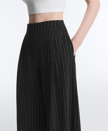 Wide-leg check trousers — BLACK 5