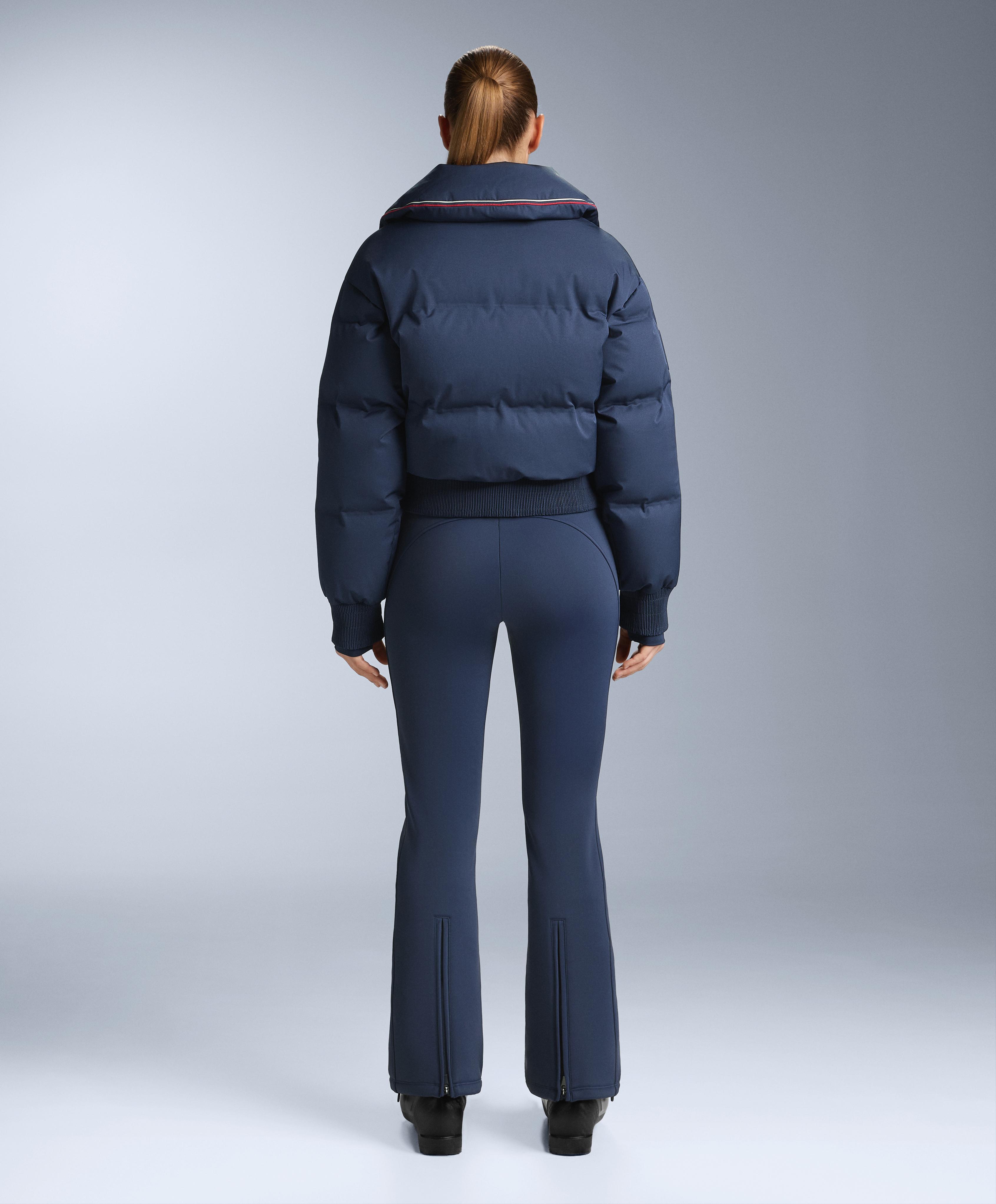 MINARDI PIUME SKI water-resistant retro jacket, 80% down and 20% feather — NAVY BLUE