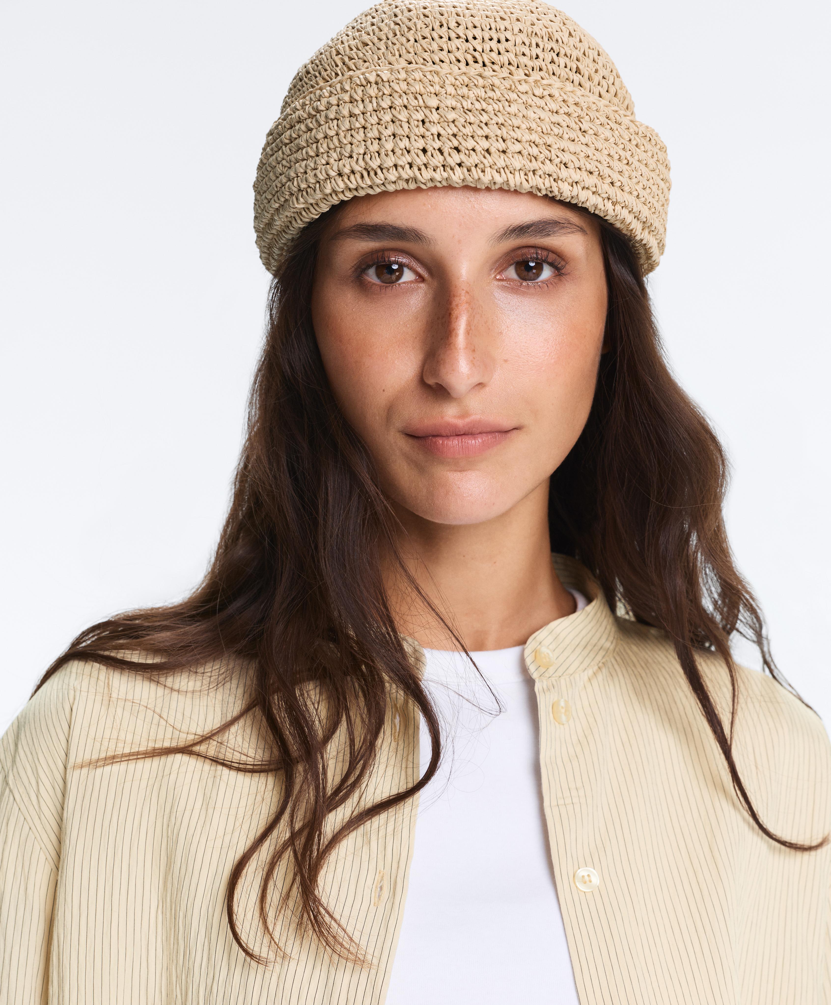 Raffia-effect sailor hat — NATURAL