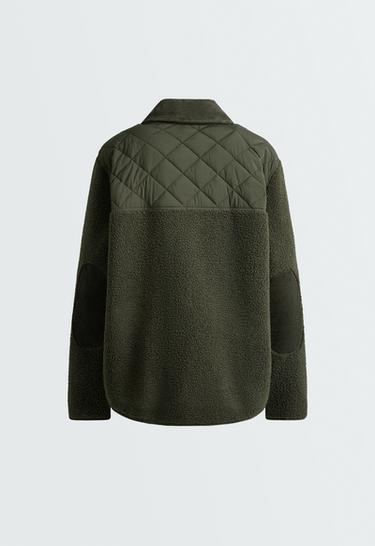 Combined faux-shearling jacket — KHAKI 7