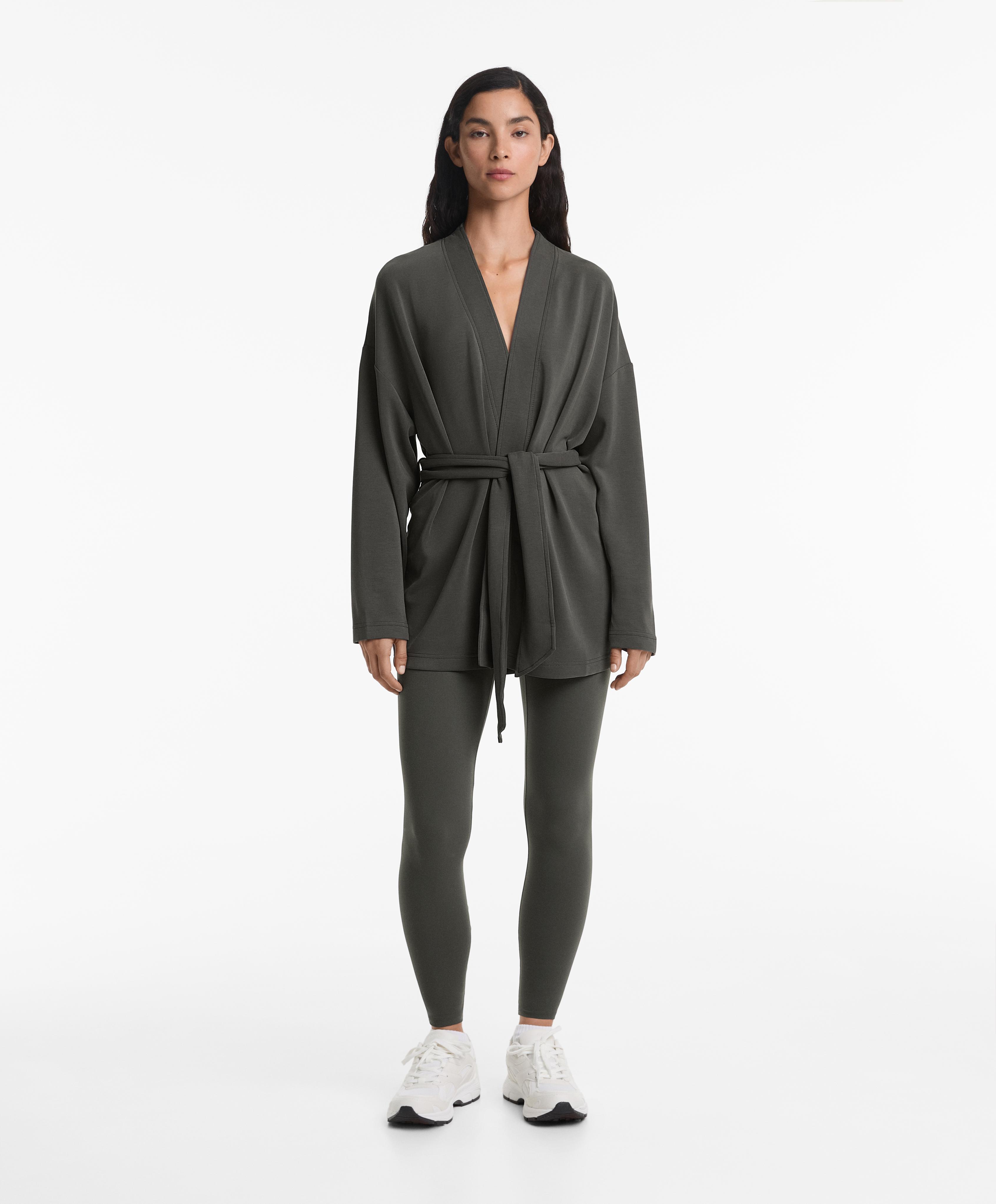 Long kimono jacket with soft-touch modal - Sale Long kimono jacket with soft-touch modal - Sale