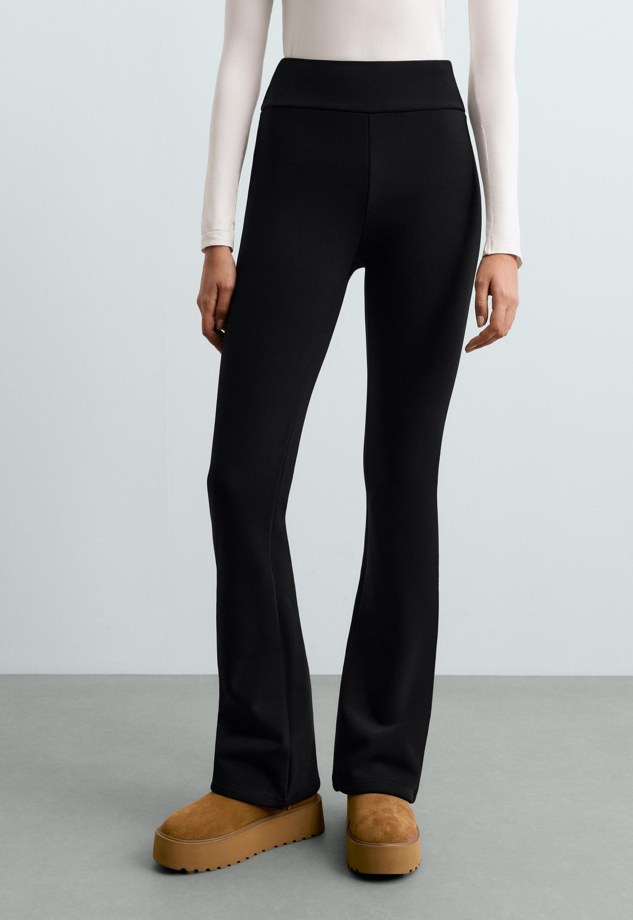 High rise Super extra warm Flare trousers – Warm, Extra warm Seamless — BLACK
