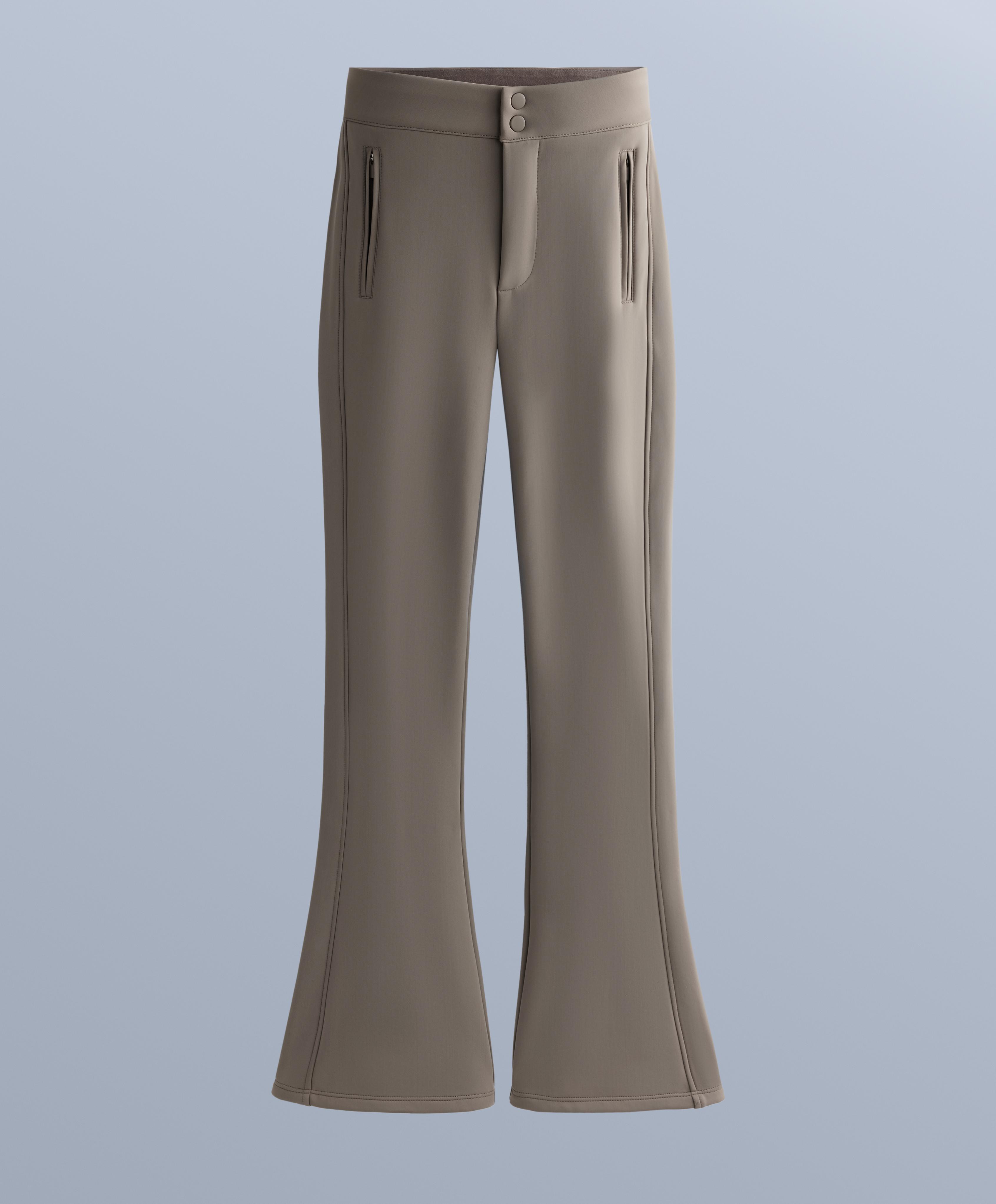 Water-resistant flare stretch SKI trousers — DARK TAUPE