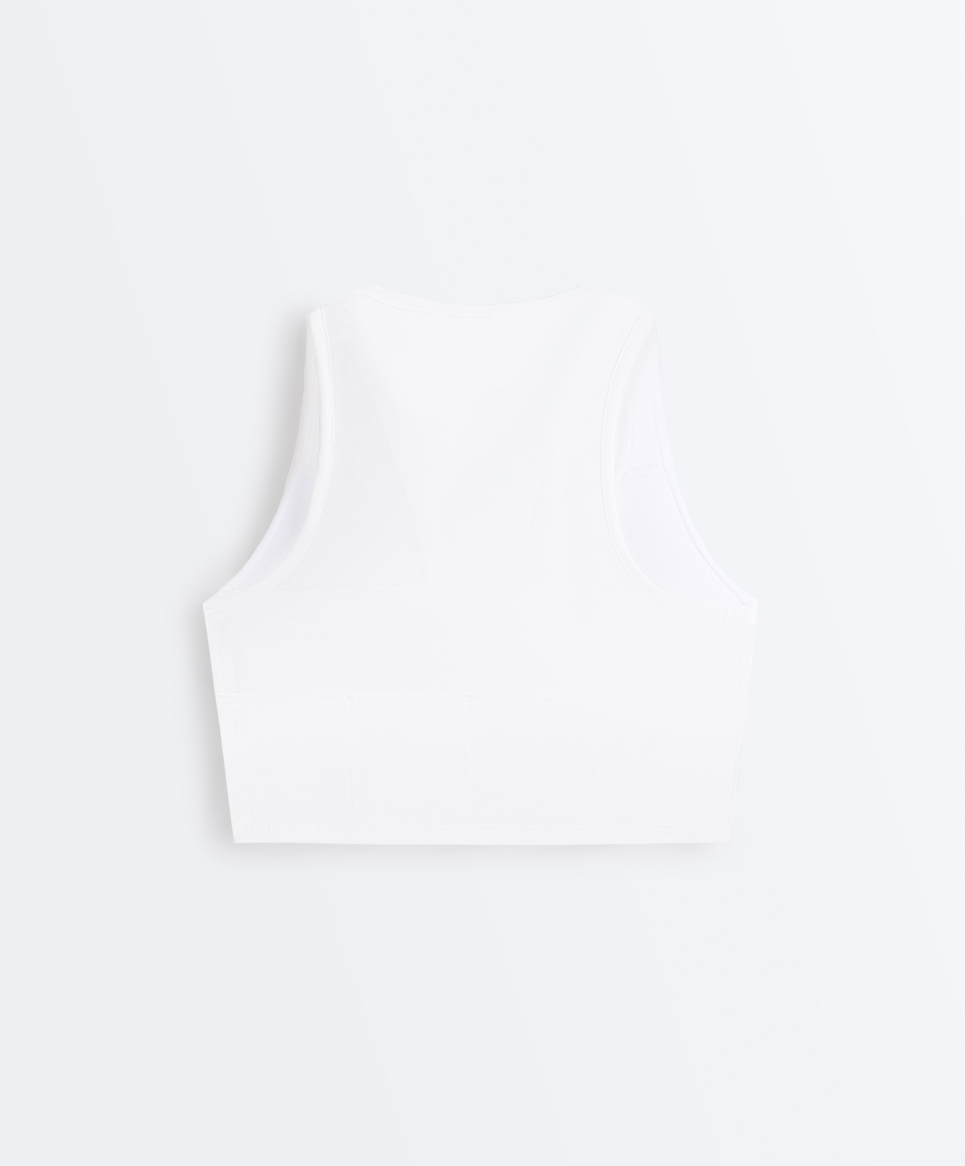 Sheer compressive tank top — WHITE