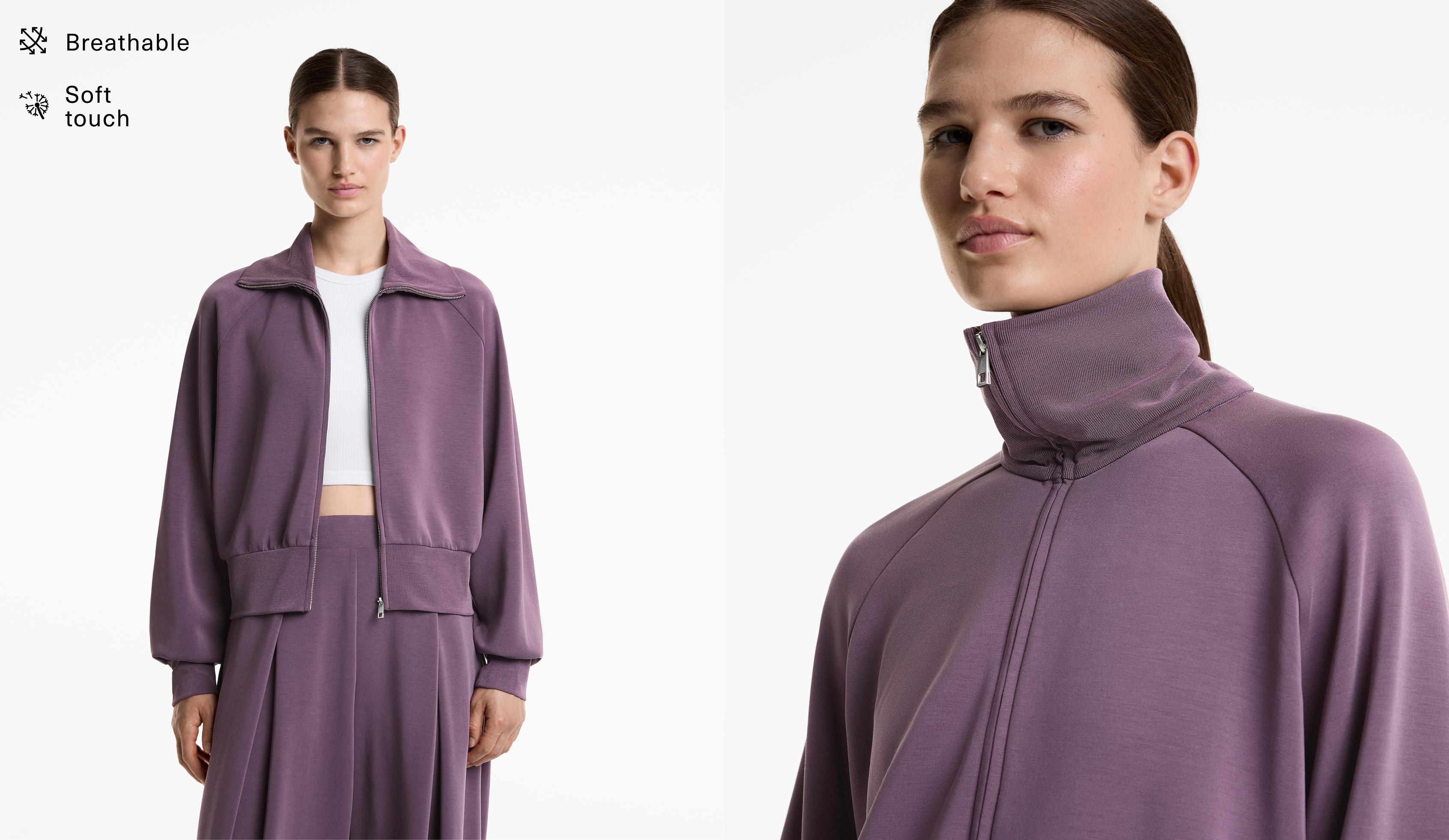 Chaqueta cuello modal tacto suave