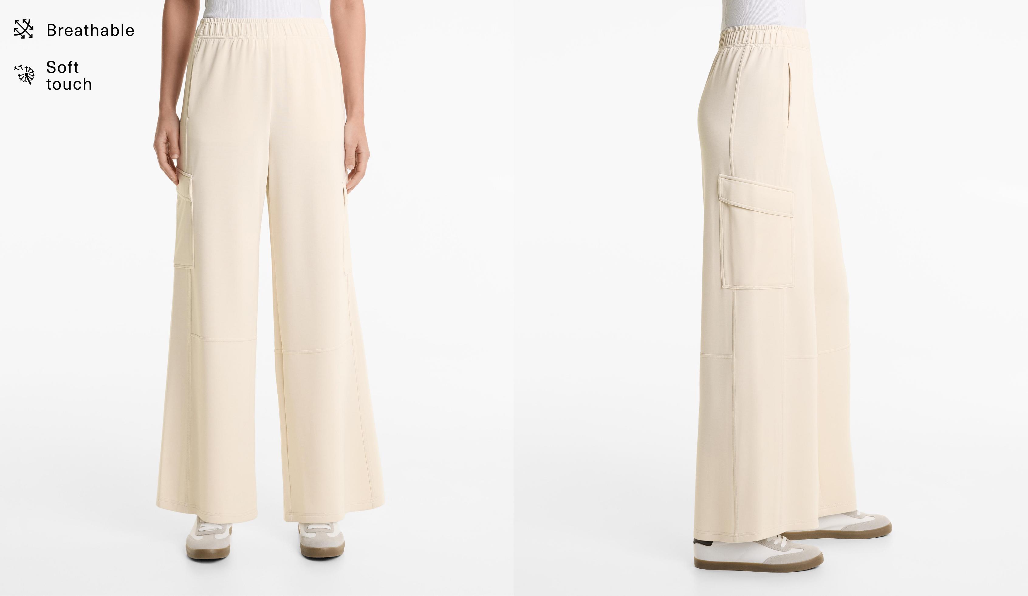 Cargo trousers with soft-touch modal